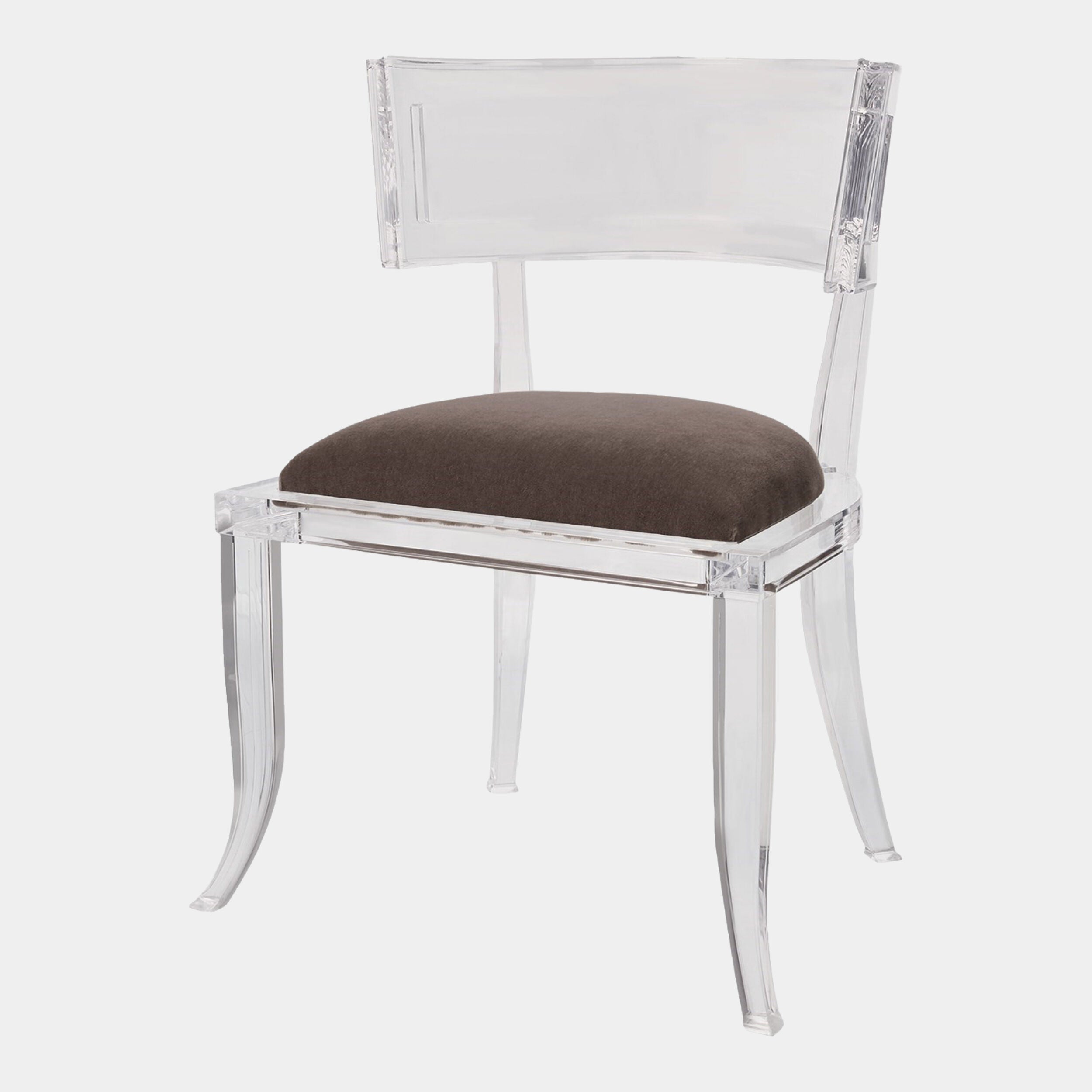 Klismos Acrylic Chair-Pewter