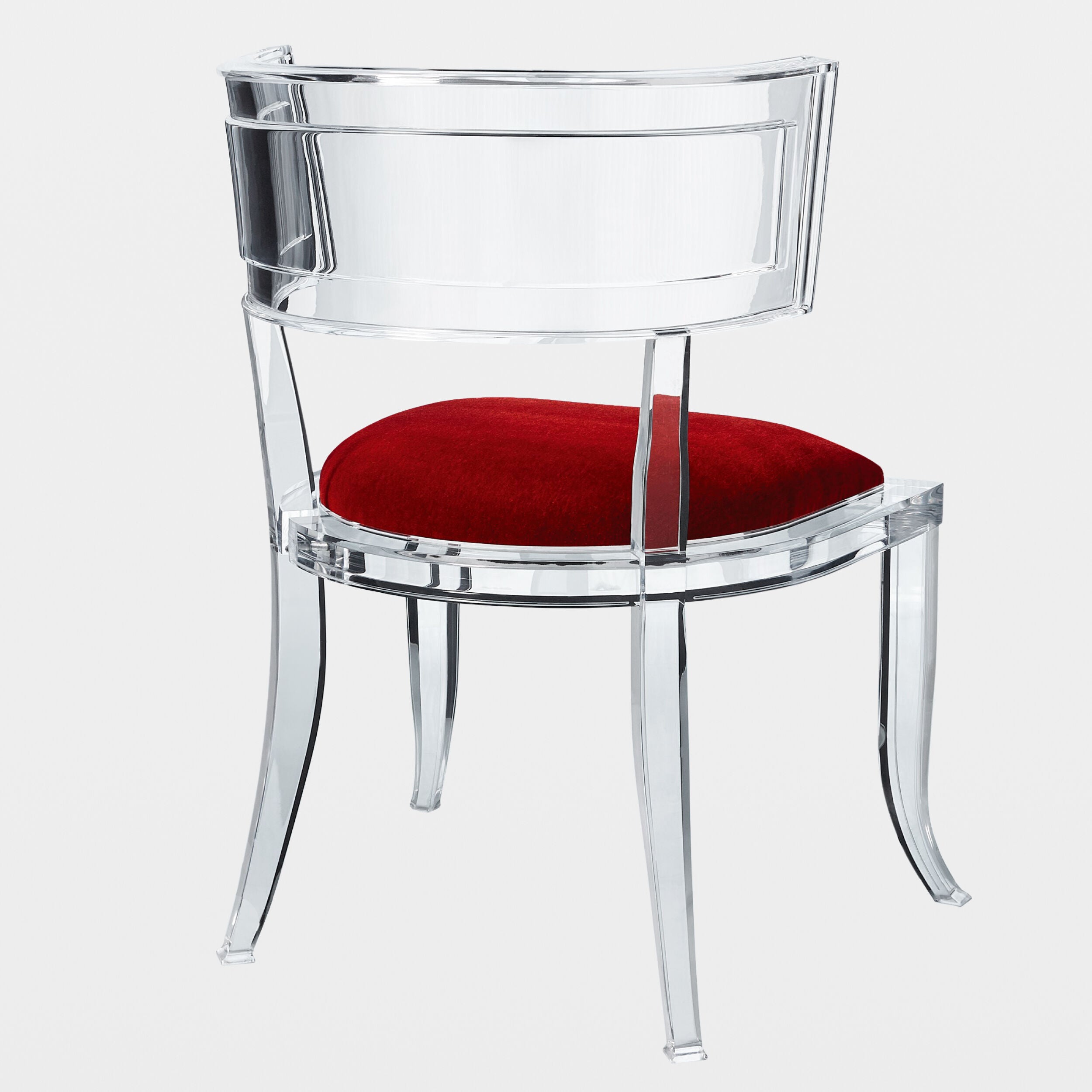 Klismos Acrylic Chair-Red Pepper