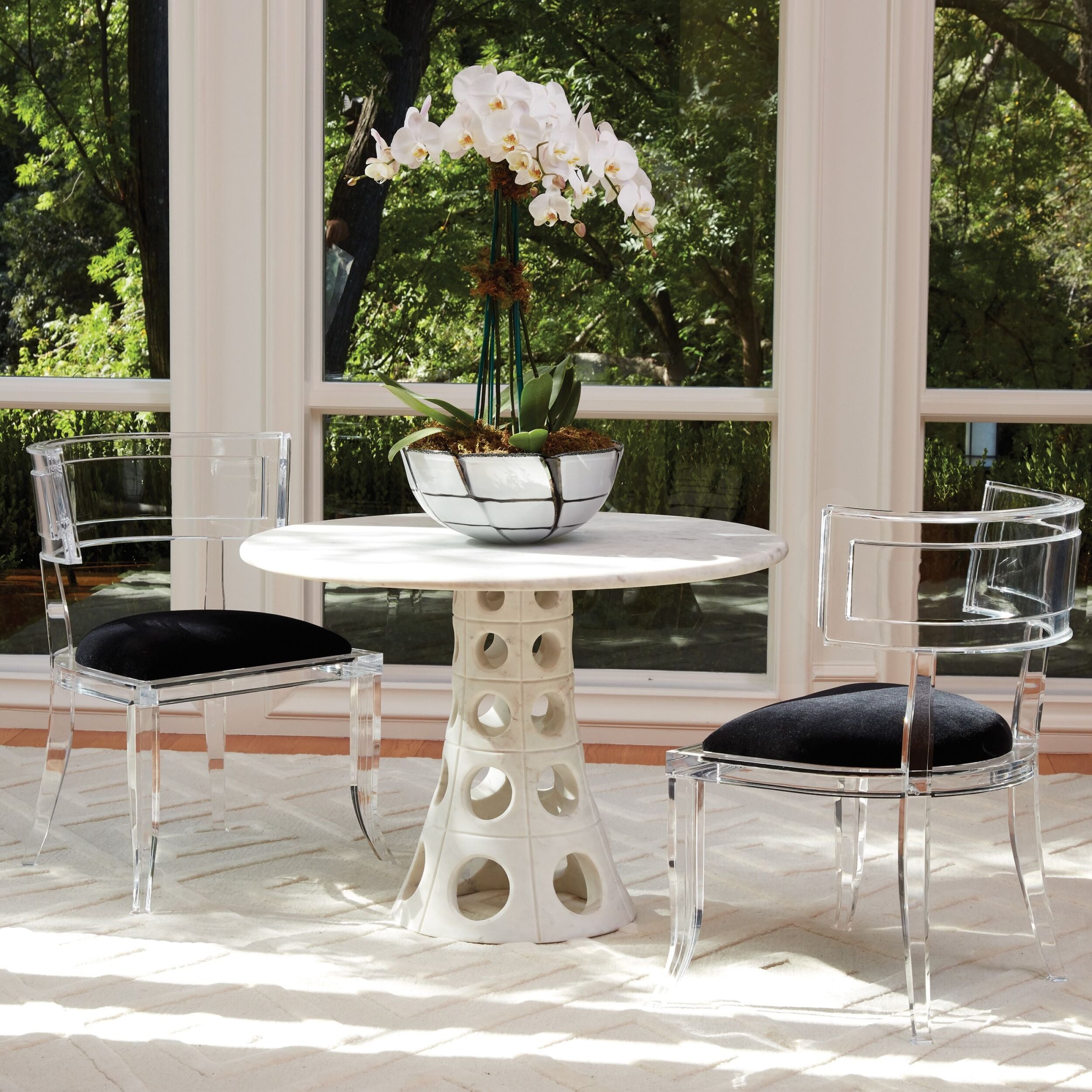 Klismos Acrylic Chair-Black