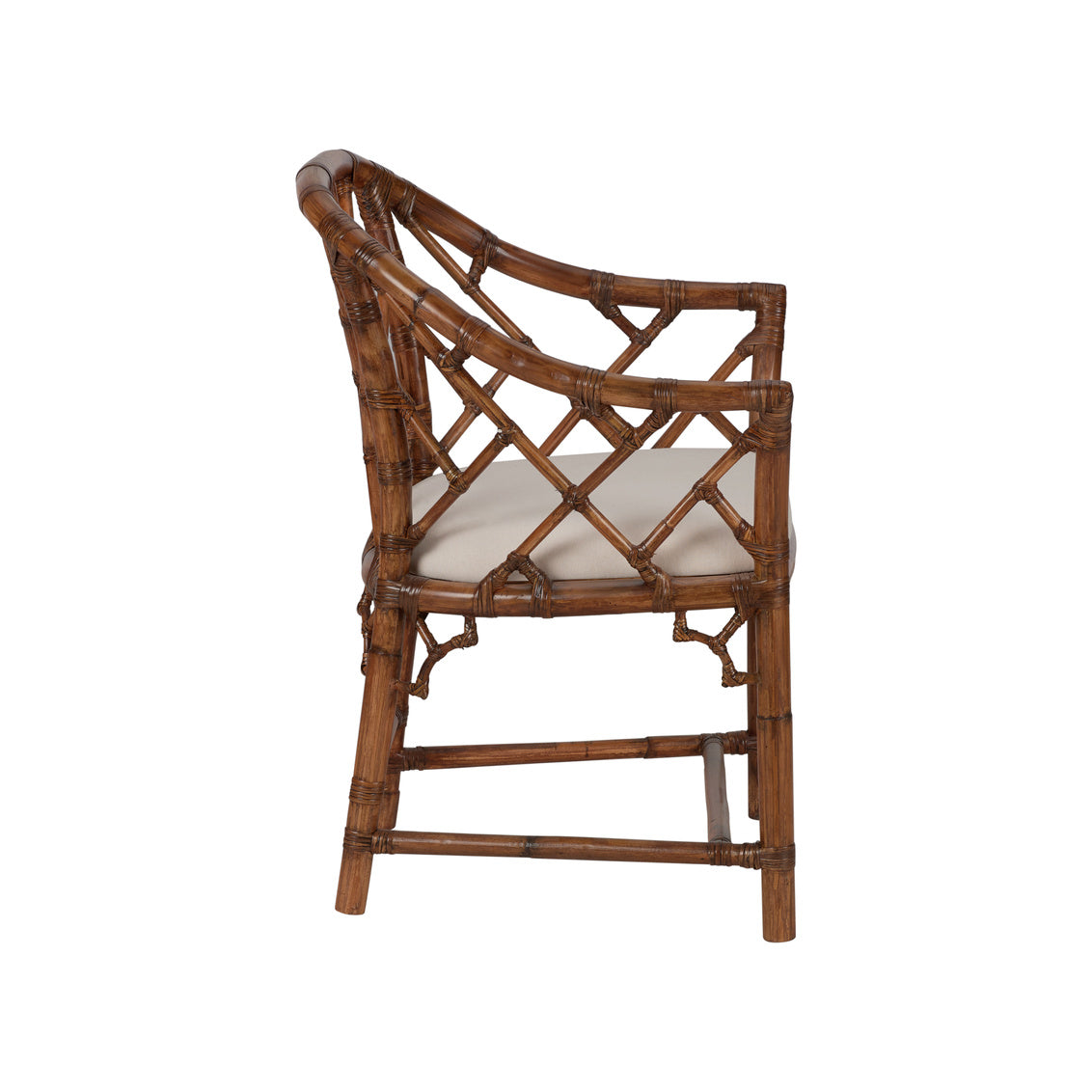 Chippendale Bamboo Arm Chair - Brown in 34 / Rattan - Chelsea House