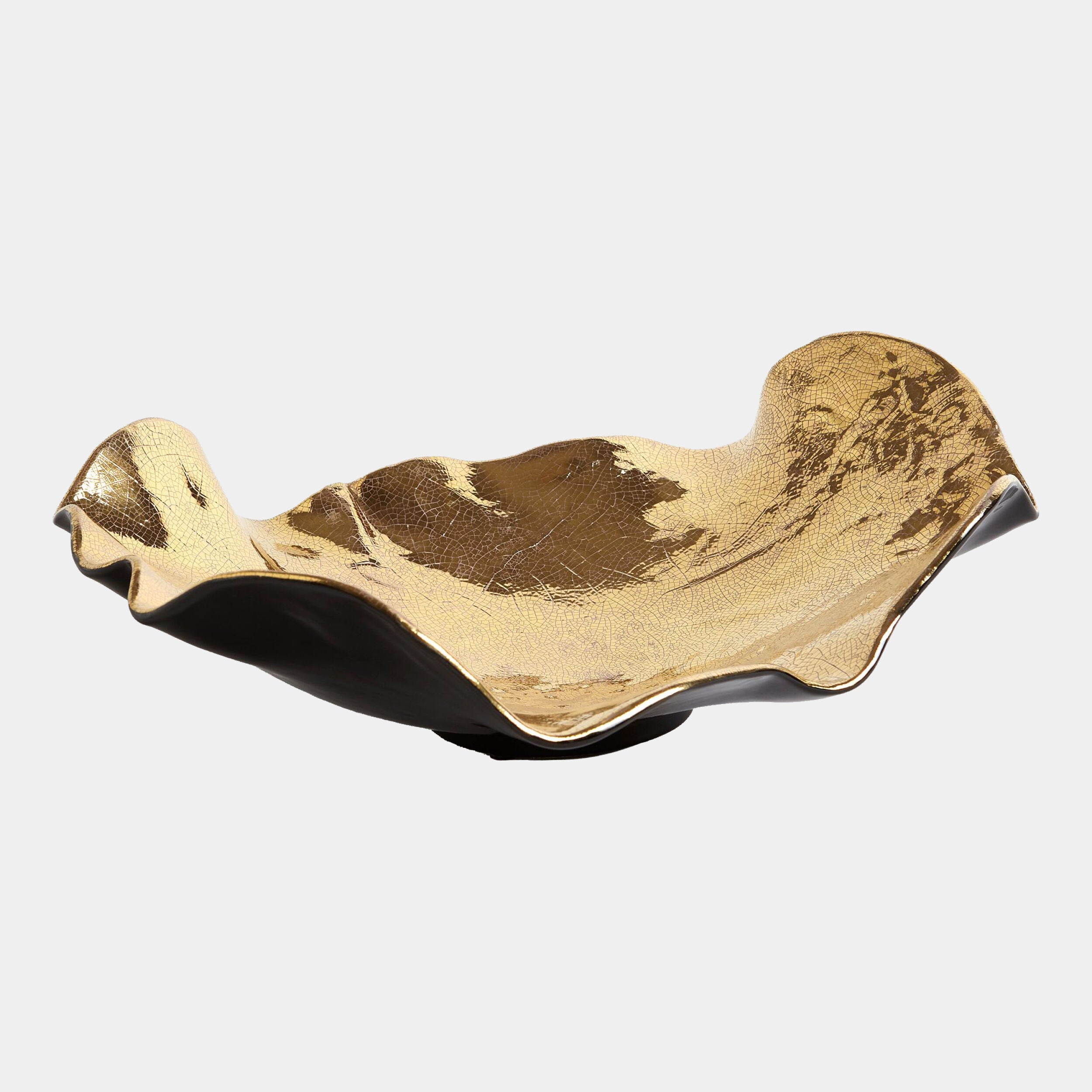 Wave Platter-Gold Crackle