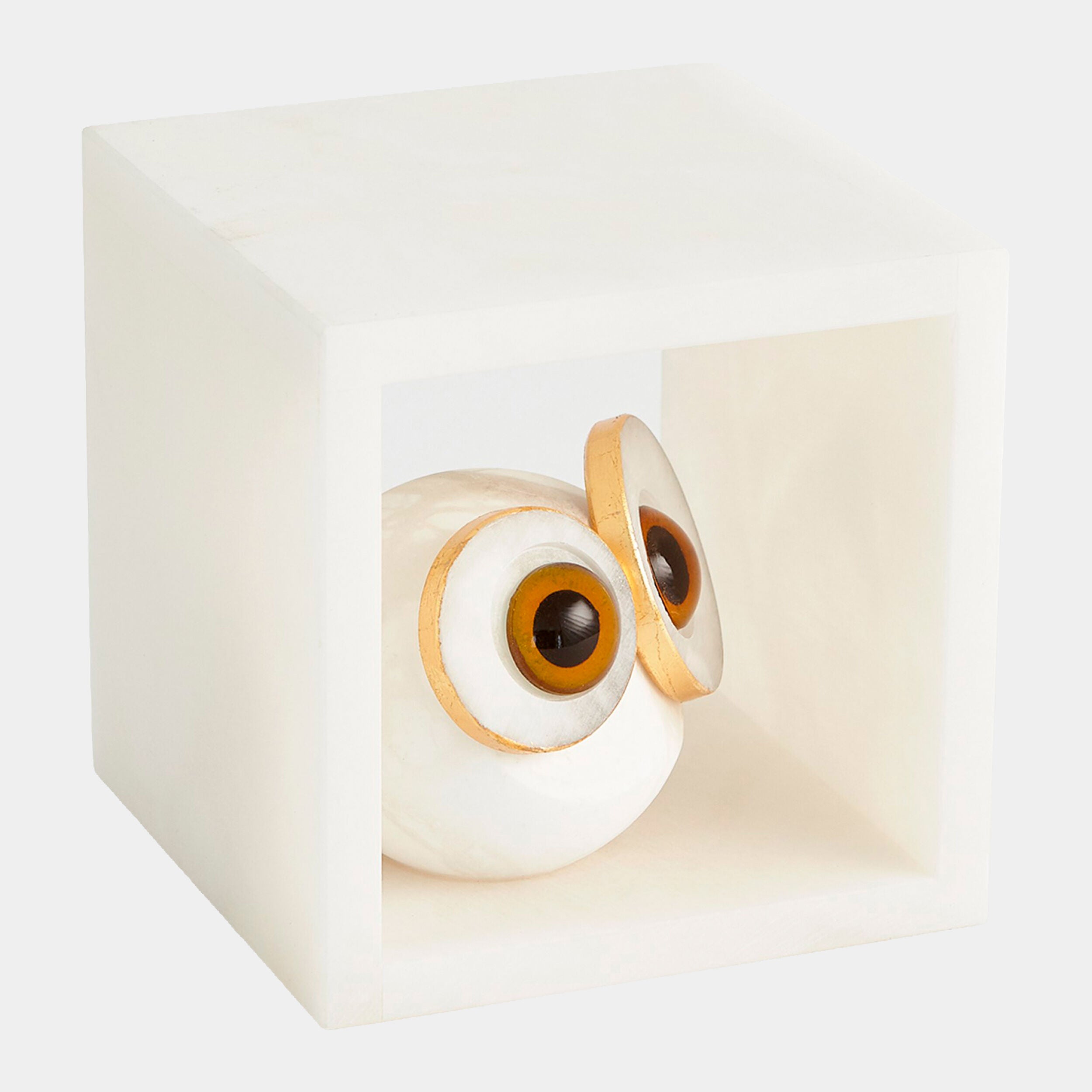 Allocco Big Eye Sculpture Enclosed-Alabaster