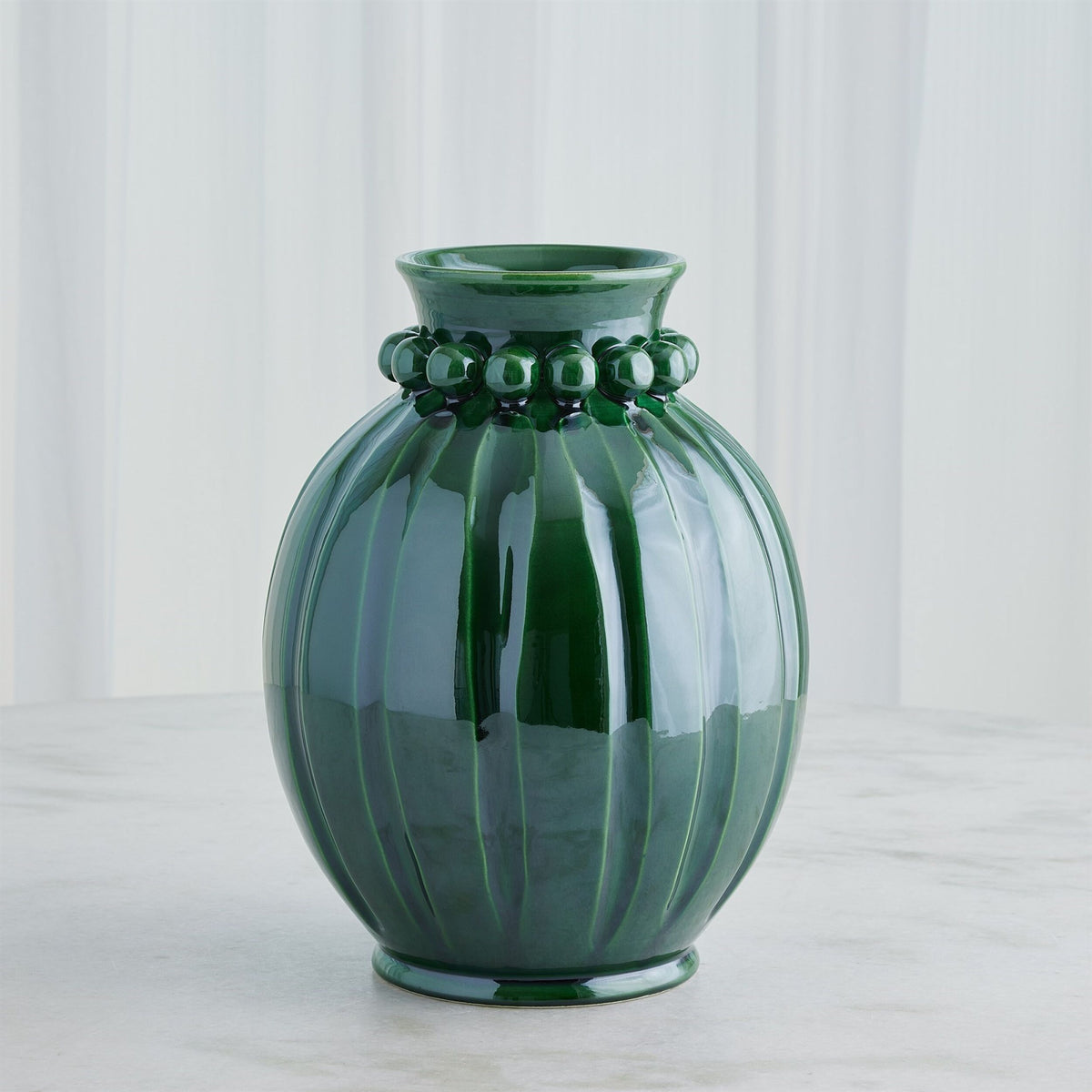 Pearl Vase-Emerald-Wide