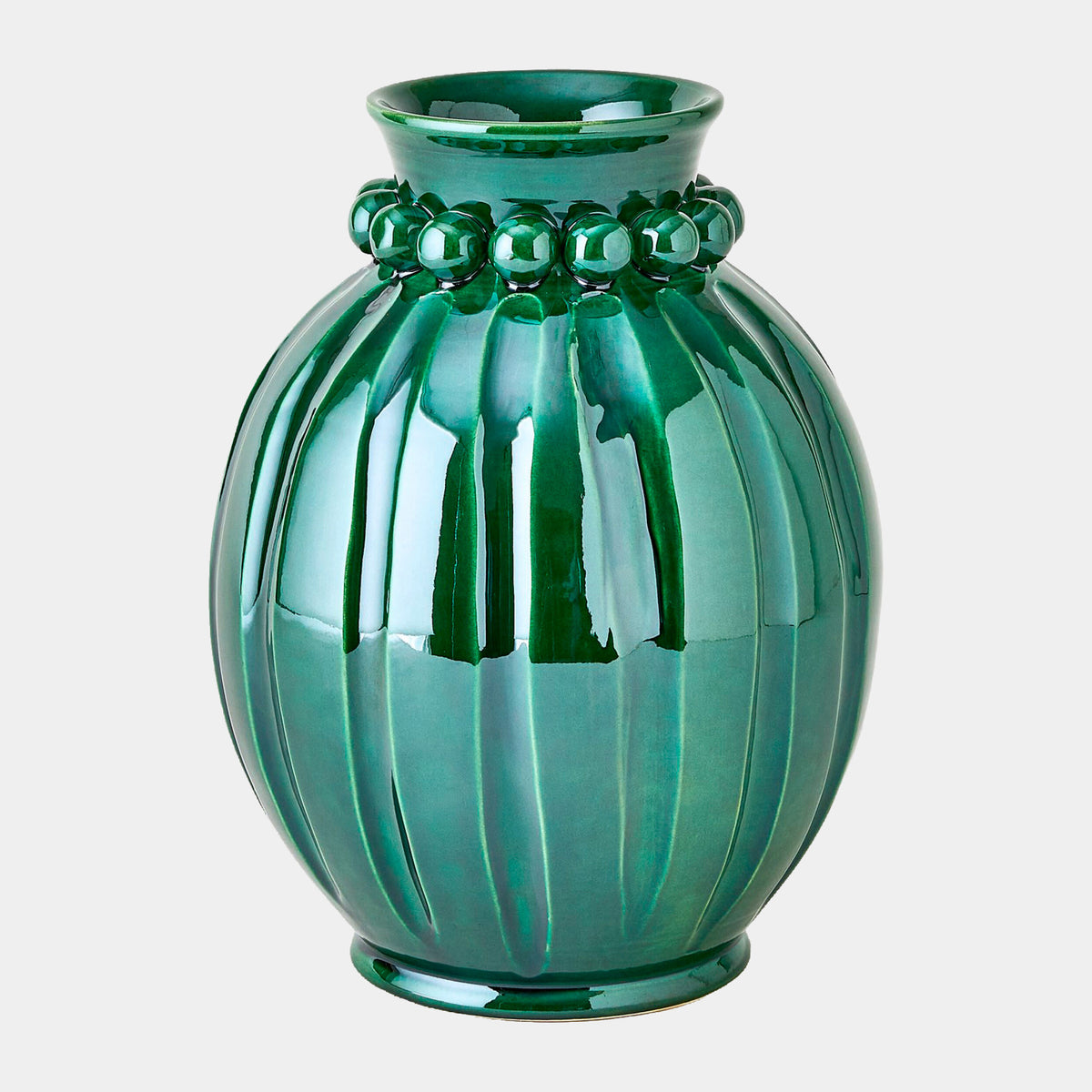 Pearl Vase-Emerald-Wide