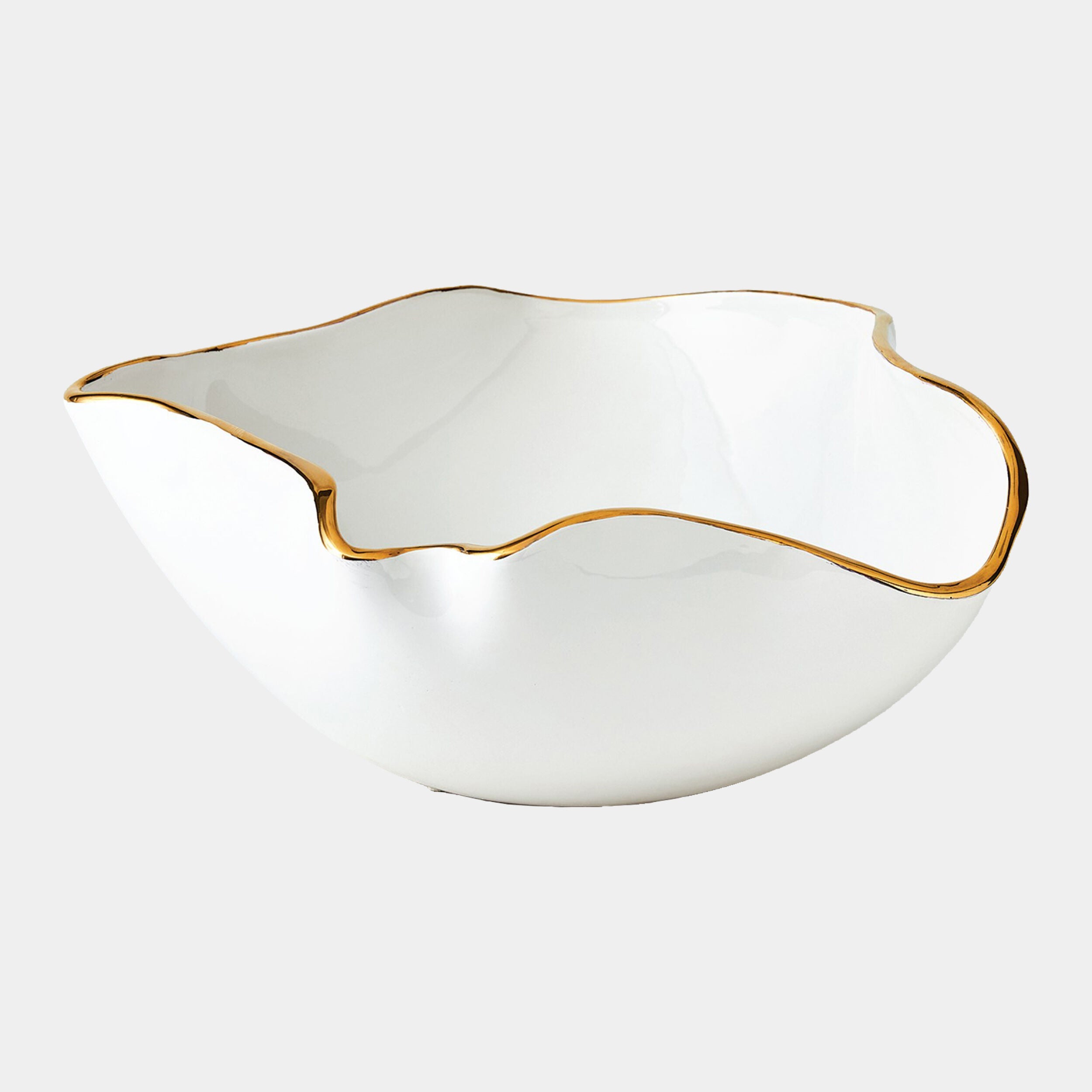 Currents Bowl-White/Gold