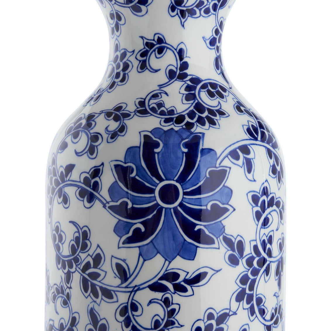 Reed Table Lamp in Blue/White Glaze / Ceramic/Porcelain - Chelsea House