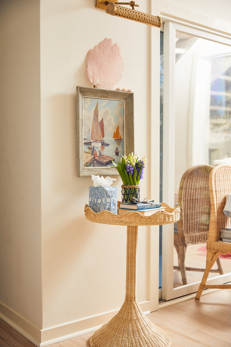 Sloane Side Table in Natural/Clear / Rattan - Chelsea House