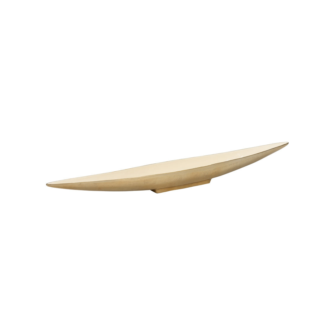 Elongated Cream Enameled Bowl