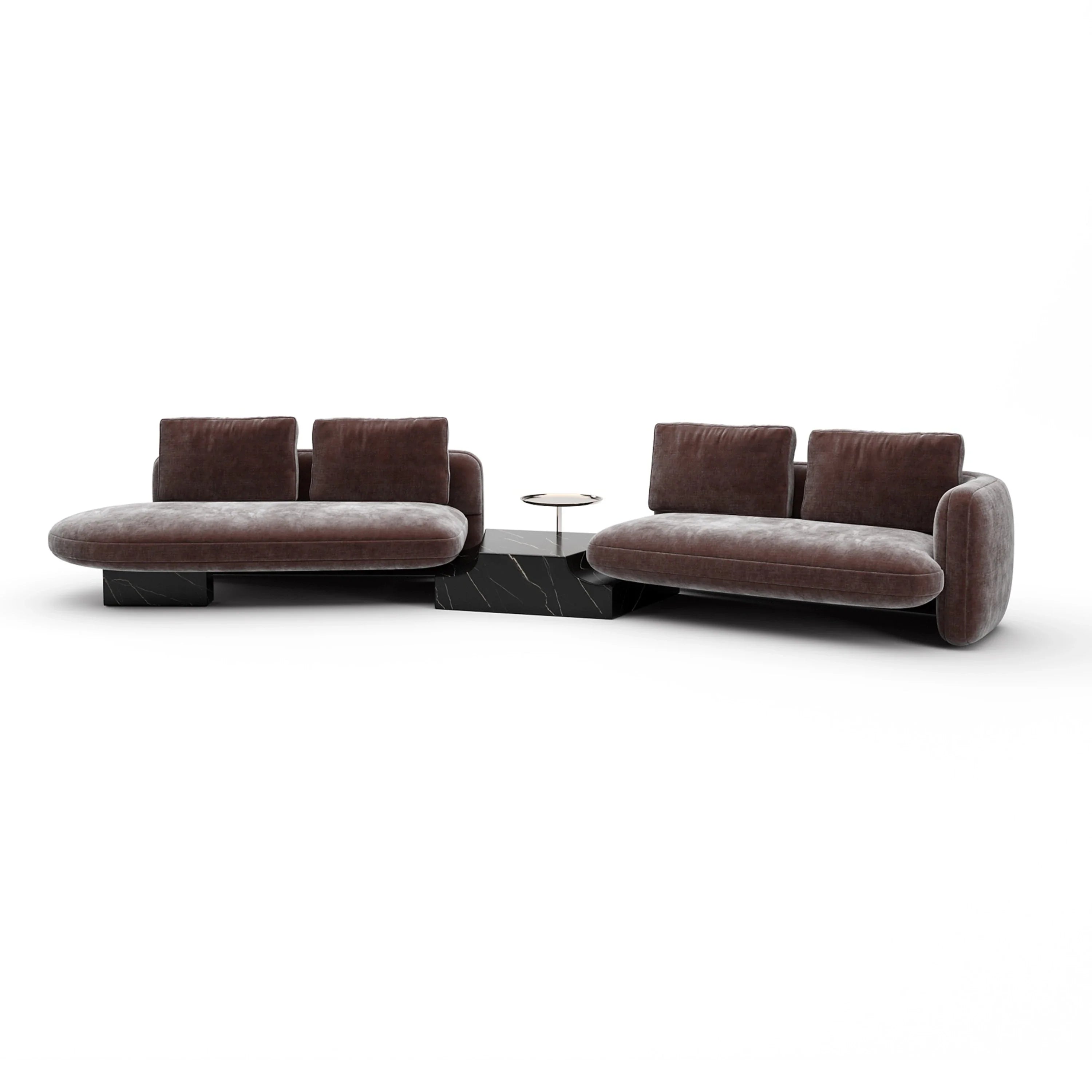 Overlap Left Bumper Sectional Dk Taupe