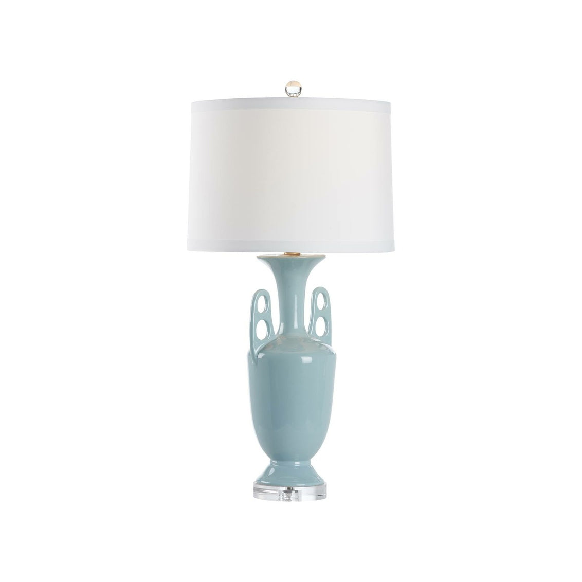 Neoclassical Lamp - Pale Blue in Pale Blue Glaze / Ceramic/Porcelain - Chelsea House