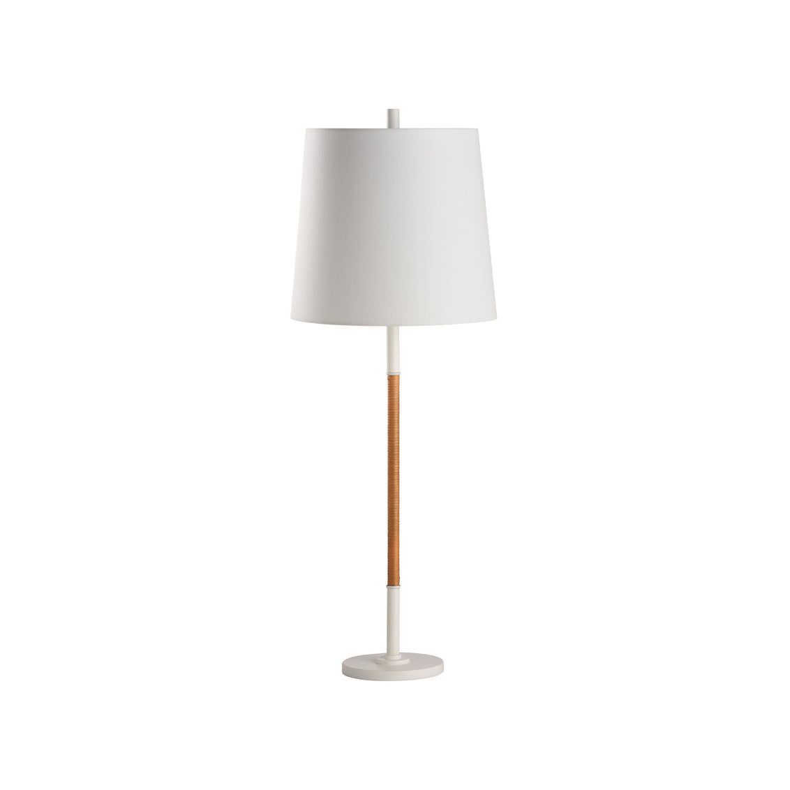 Amelia Rattan Lamp - White in 33 / Metal - Chelsea House