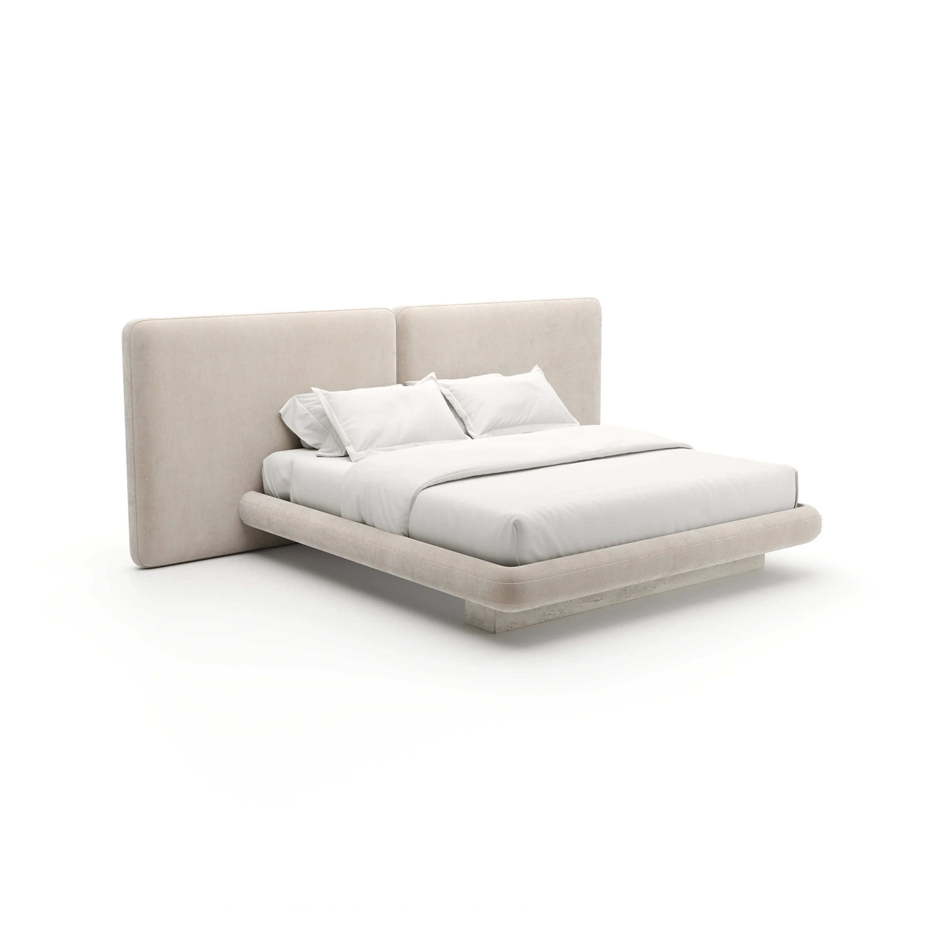 Overlap Uph 2 Panel Kg Bed Ivory