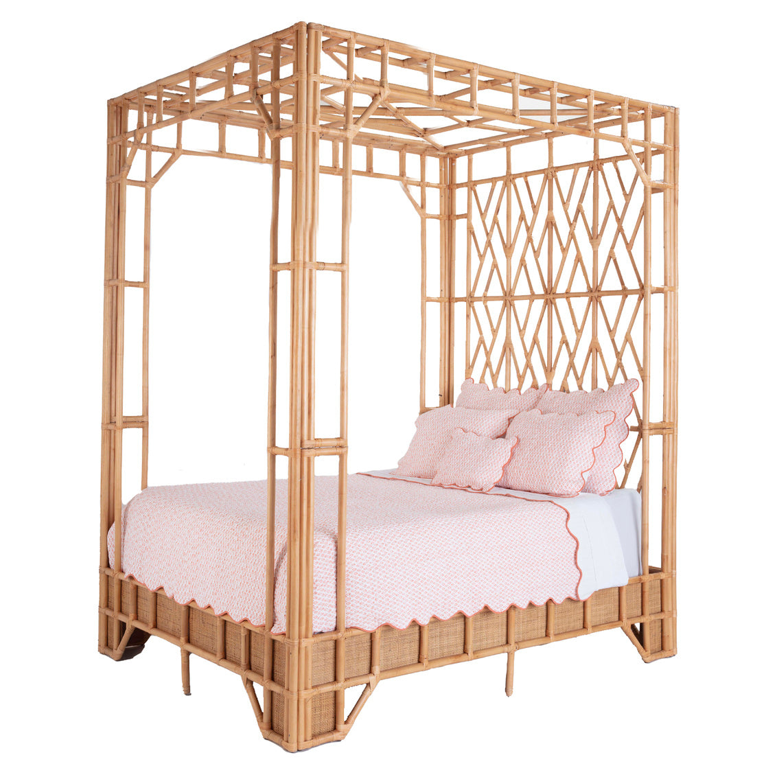 Paradise Canopy Bed - Queen in Natural / Rattan - Chelsea House