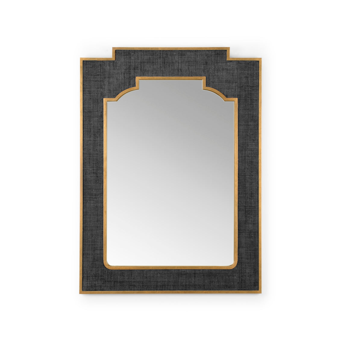 Yangon Mirror - Black in 46 / Raffia - Chelsea House