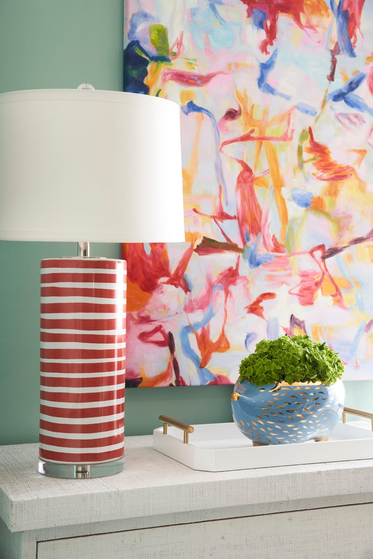 Orange Banded Lamp in 31.5 / Ceramic/Porcelain - Chelsea House