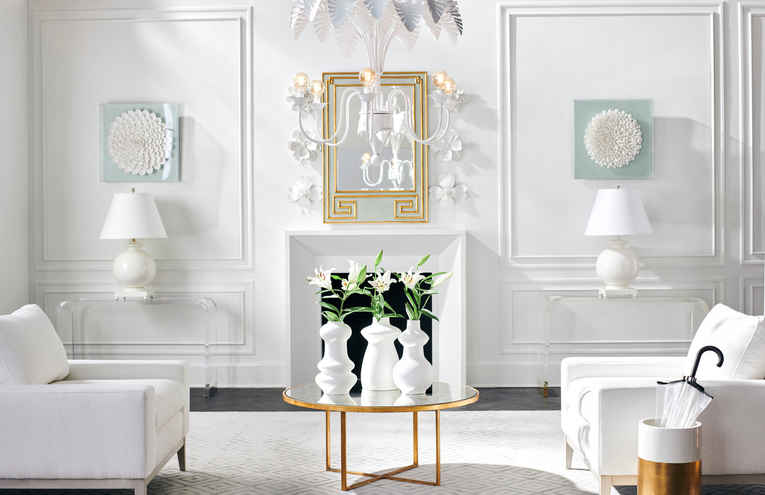 Greek Hall Mirror - Green in 46.5 / Wood - Chelsea House