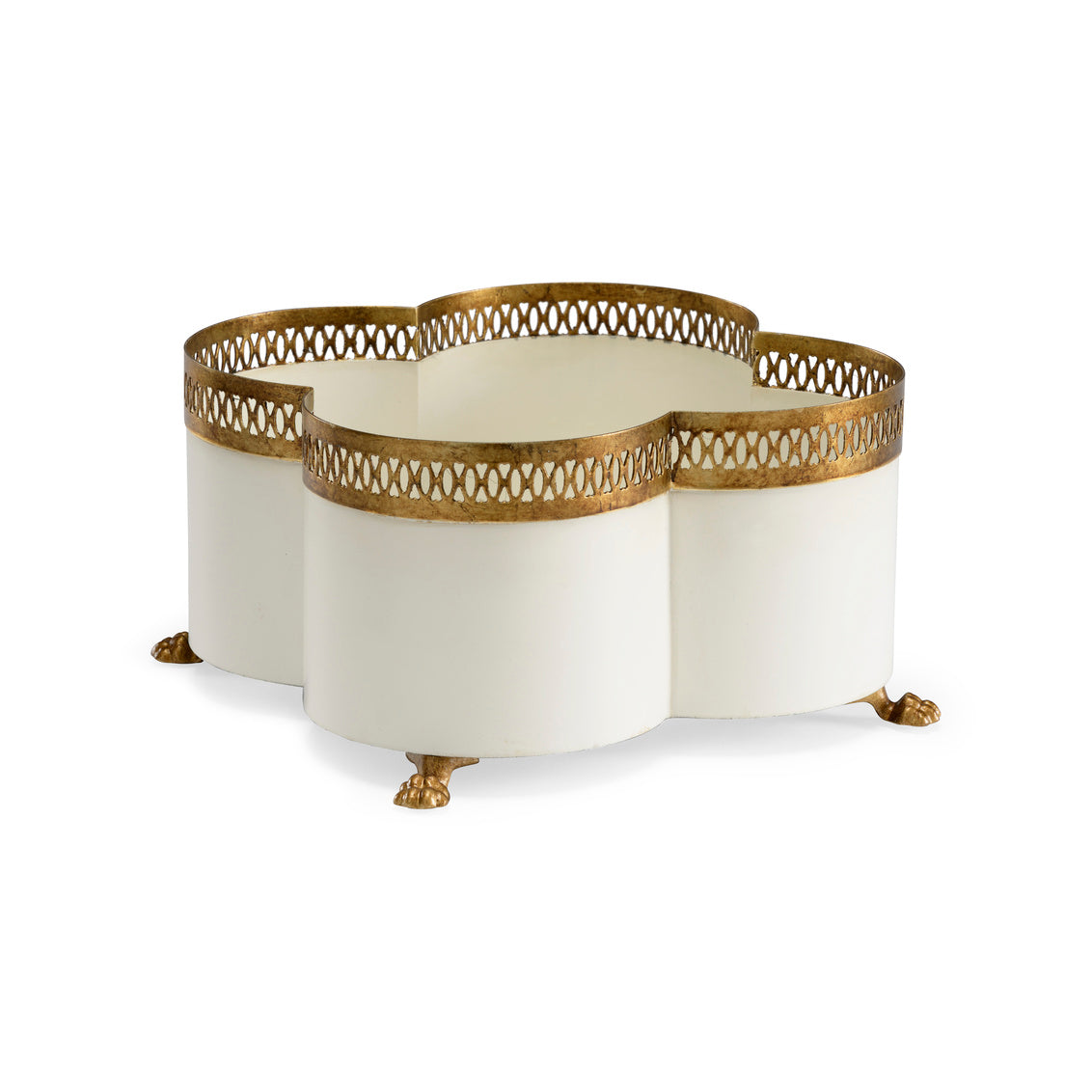 Tracery Cachepot - Cream (Sm) in 6.5 / Iron - Chelsea House