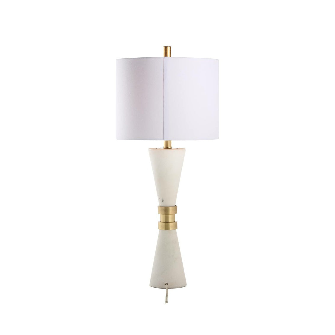 Elin Table Lamp in Natural White/Antique Brass / Marble - Chelsea House
