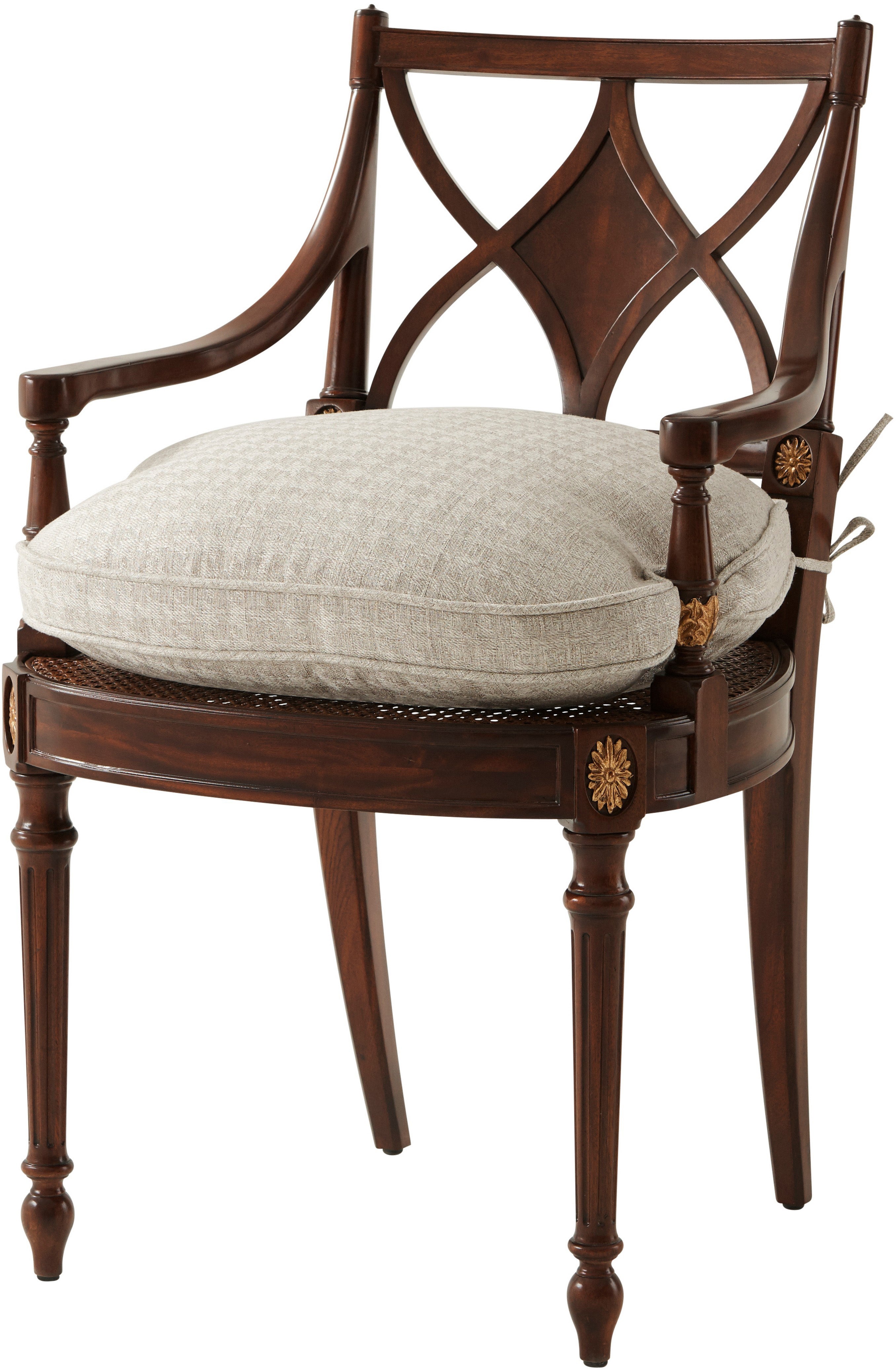 Sheraton's Dainty Chair in Mahogany, Flame Figured Veneer, Cane - Theodore Alexander