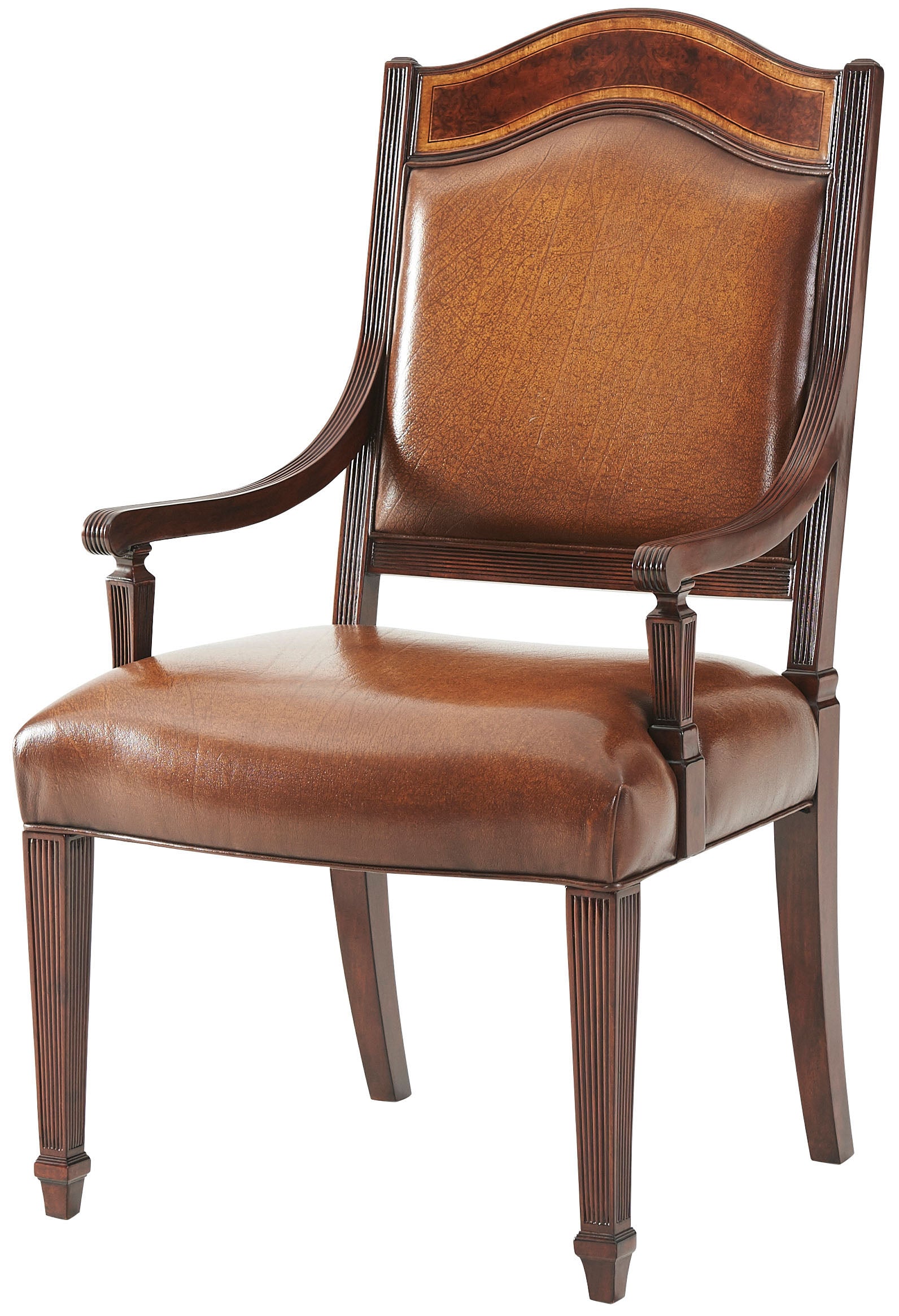 Sheraton's Satinwood Armchair in Mahogany, Satinwood Veneer - Theodore Alexander