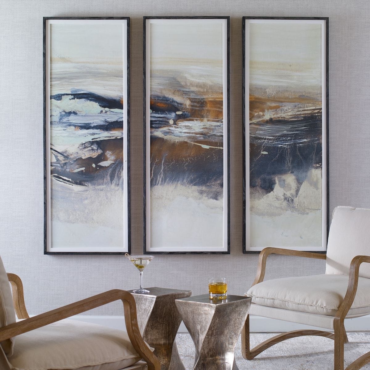 Graphite Horizon Framed Prints, S/3 – Art by Uttermost | Sutter & Vale
