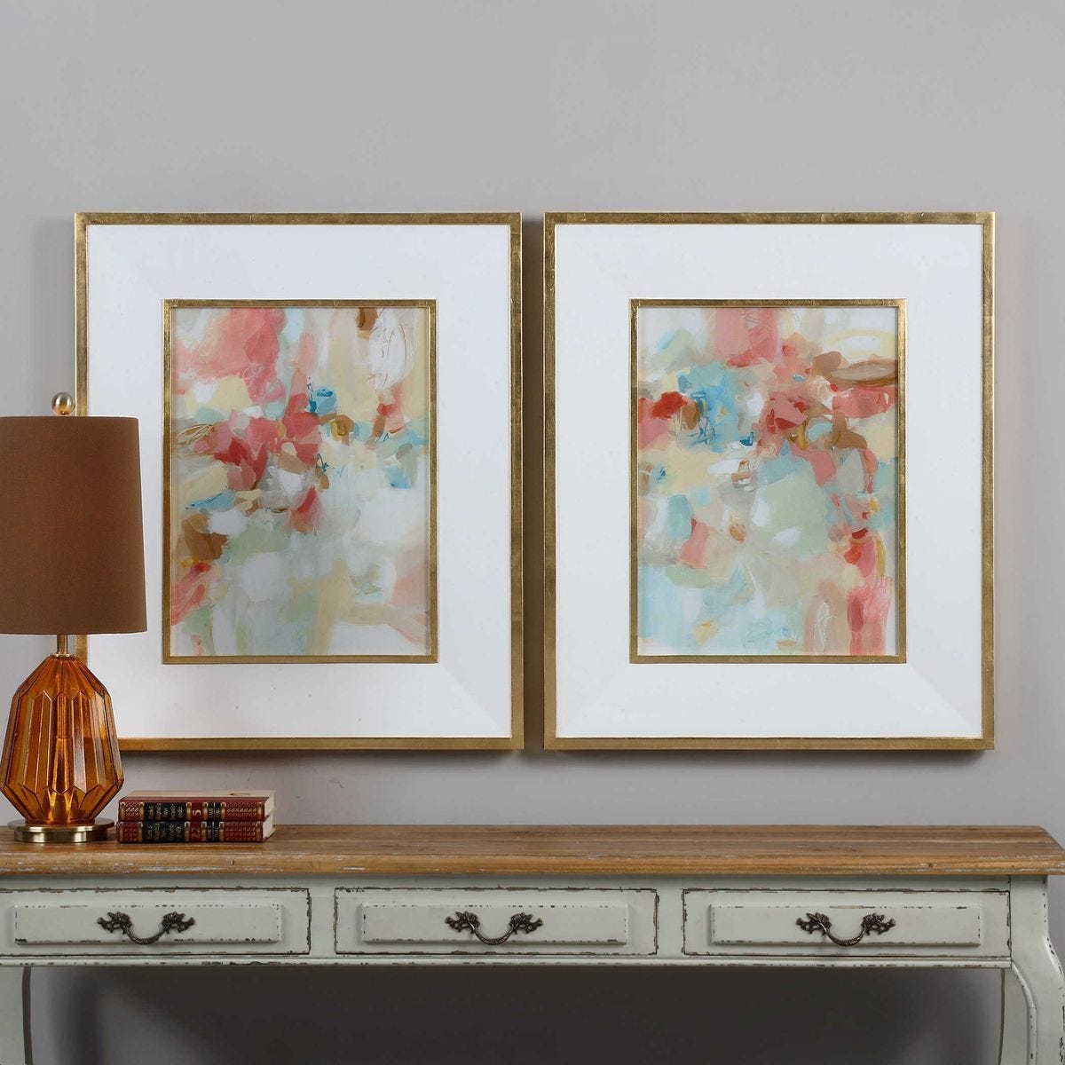 A Touch of Blush and Rosewood Fences Framed Prints, S/2 – Art by Uttermost | Sutter & Vale