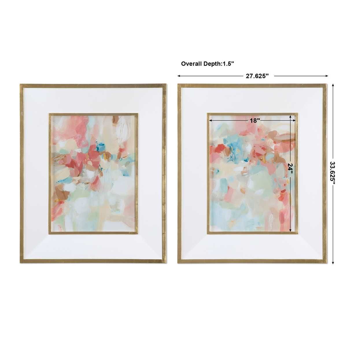 A Touch of Blush and Rosewood Fences Framed Prints, S/2 – Art by Uttermost | Sutter & Vale