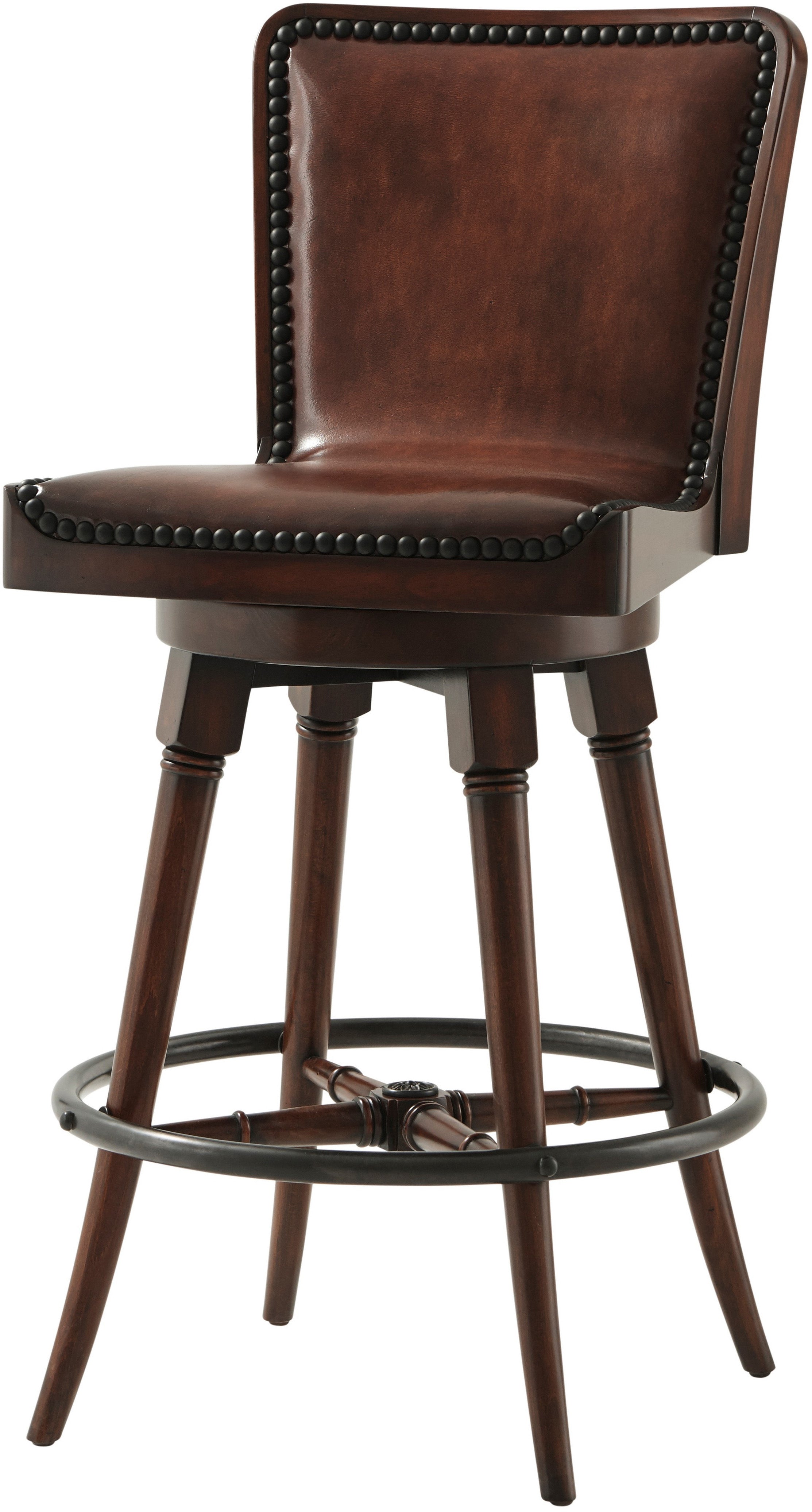 Simple Pleasures Bar Stool in Mahogany - Theodore Alexander