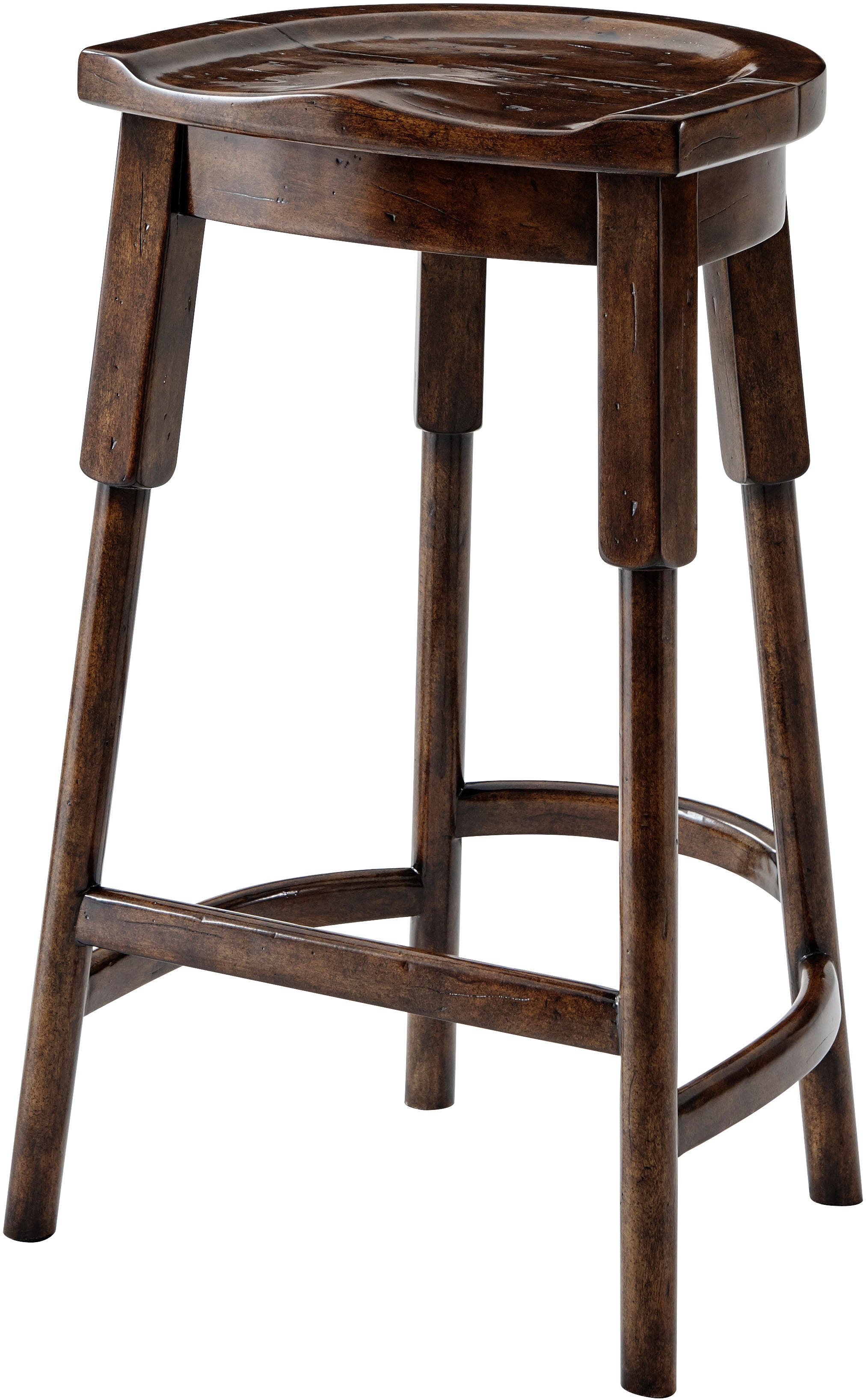 Norfolk Cottage Stool in Mahogany - Theodore Alexander