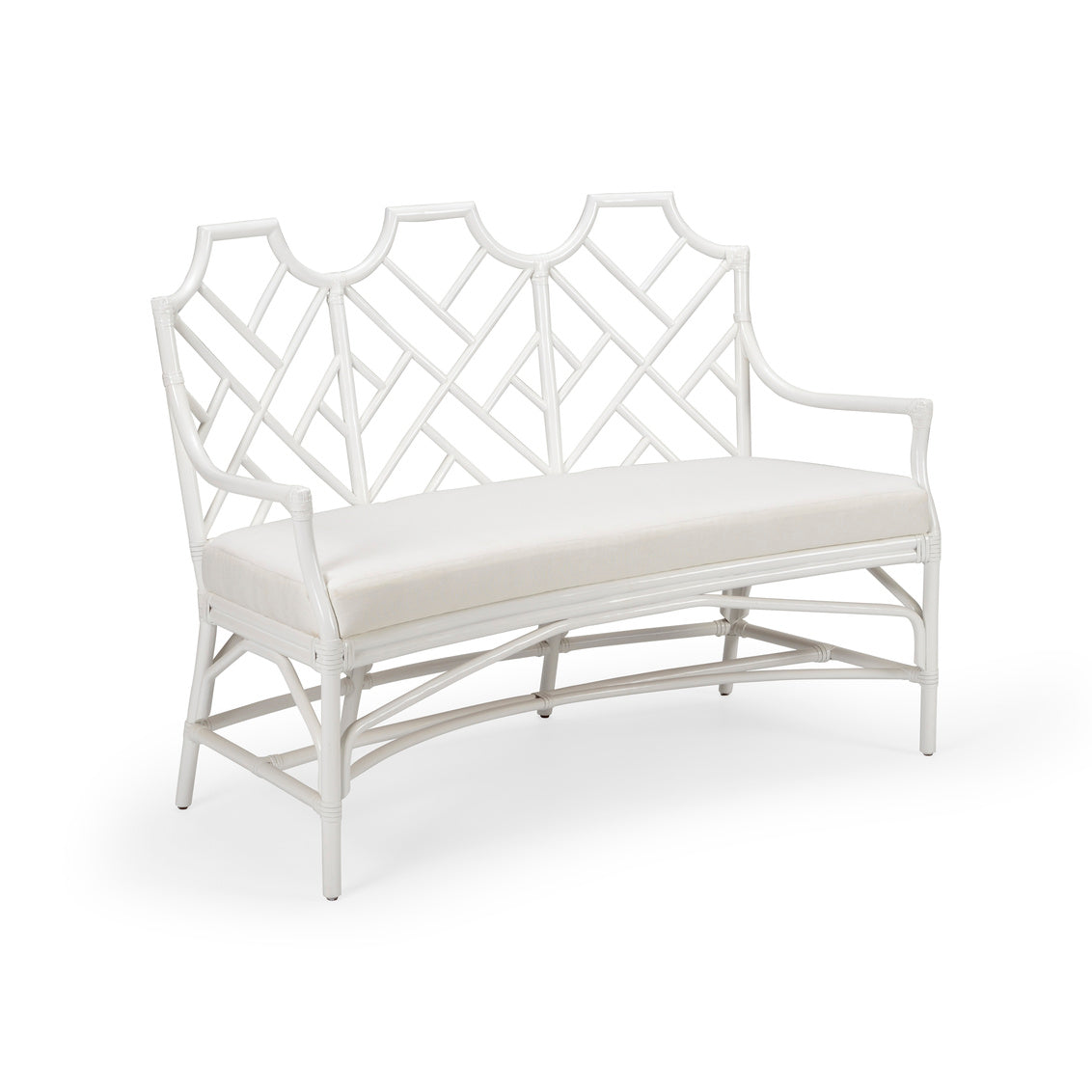Godwin Bench - White in 38.5 / Rattan - Chelsea House