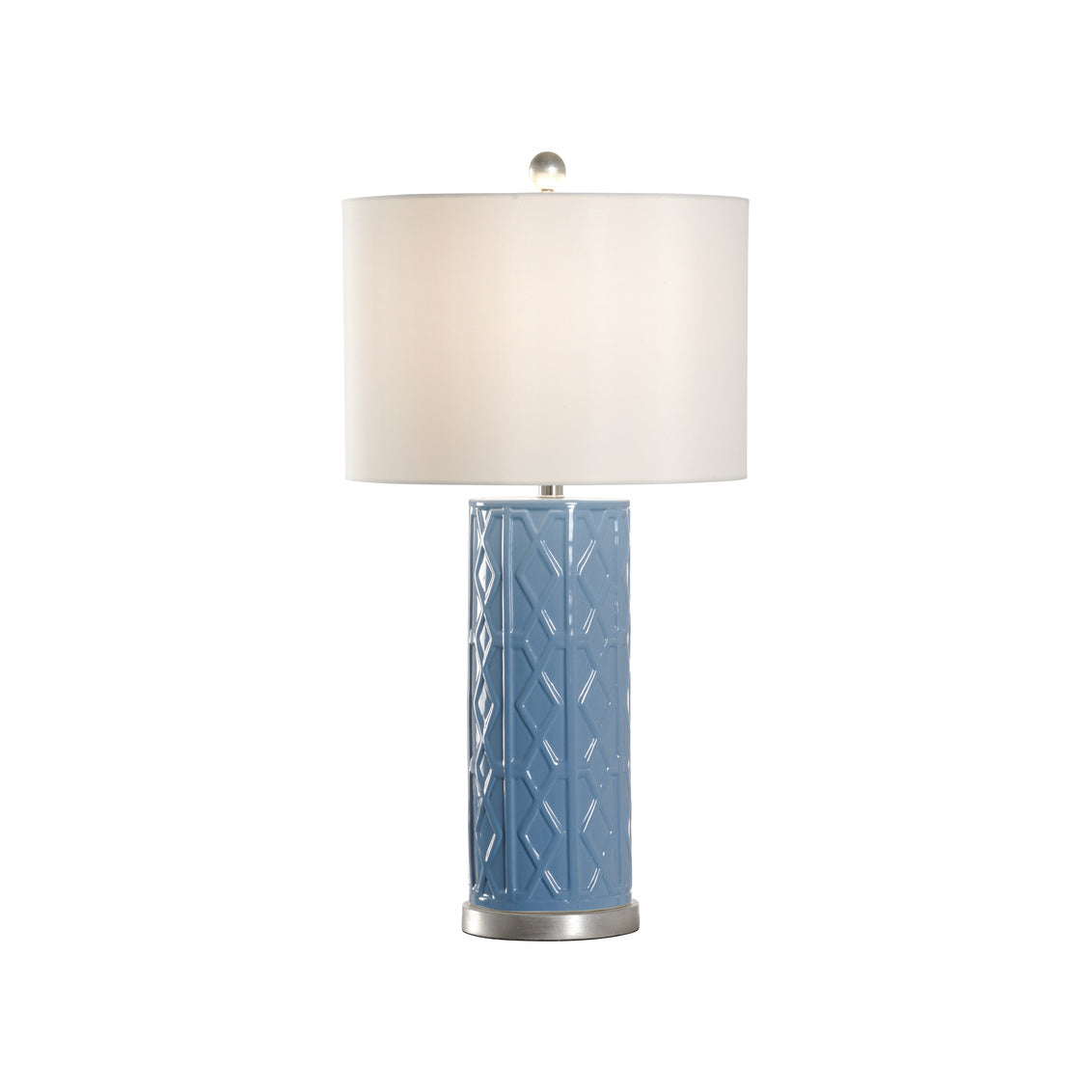 Andreu Lamp - Blue/Silver in 31 / Ceramic/Porcelain - Chelsea House