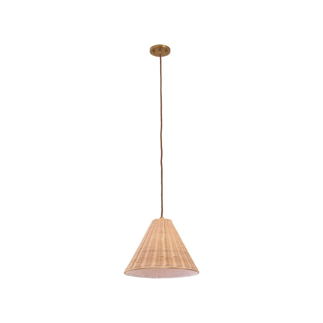 Uptown Pendant in Natural/Antique Brass / Rattan - Chelsea House