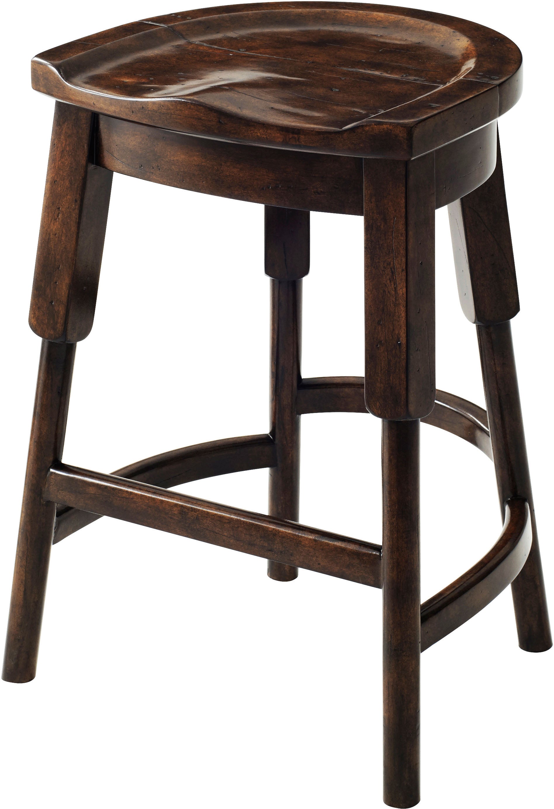 The English Inn Stool in Mahogany - Theodore Alexander