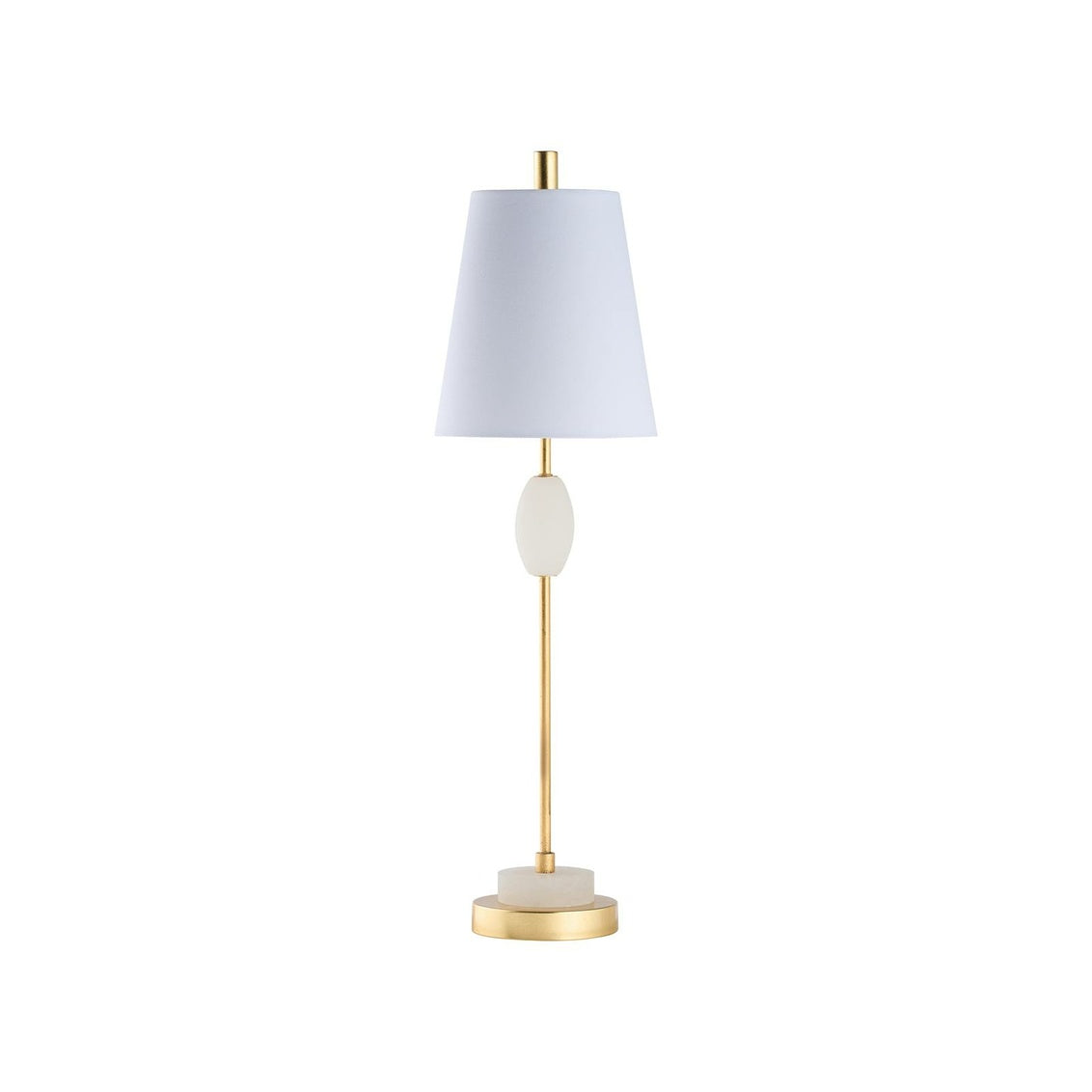 Glenda Table Lamp in Natural White/Gold Leaf / Alabaster - Chelsea House