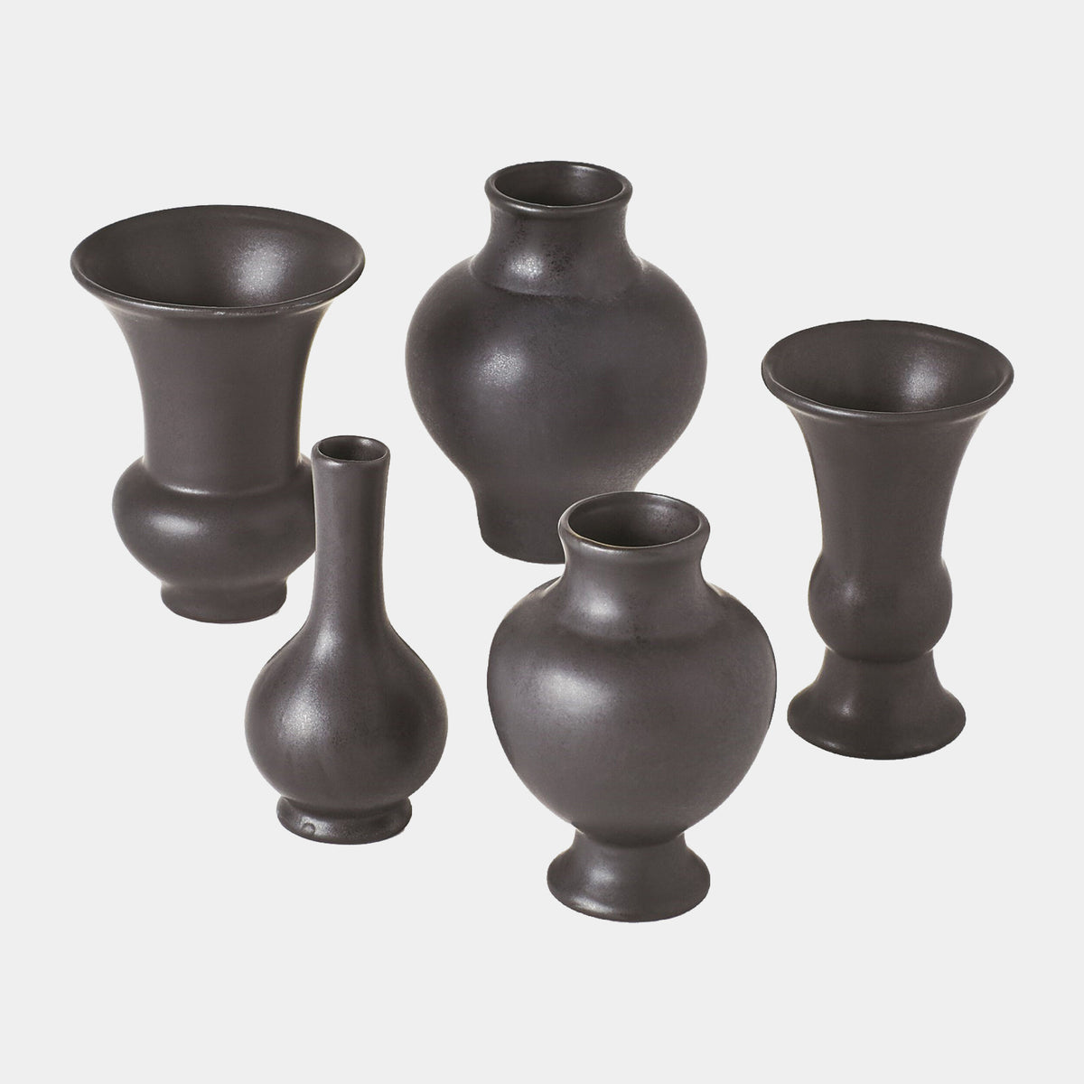 S/5 Convene Mini Bud Vase-Matte Black