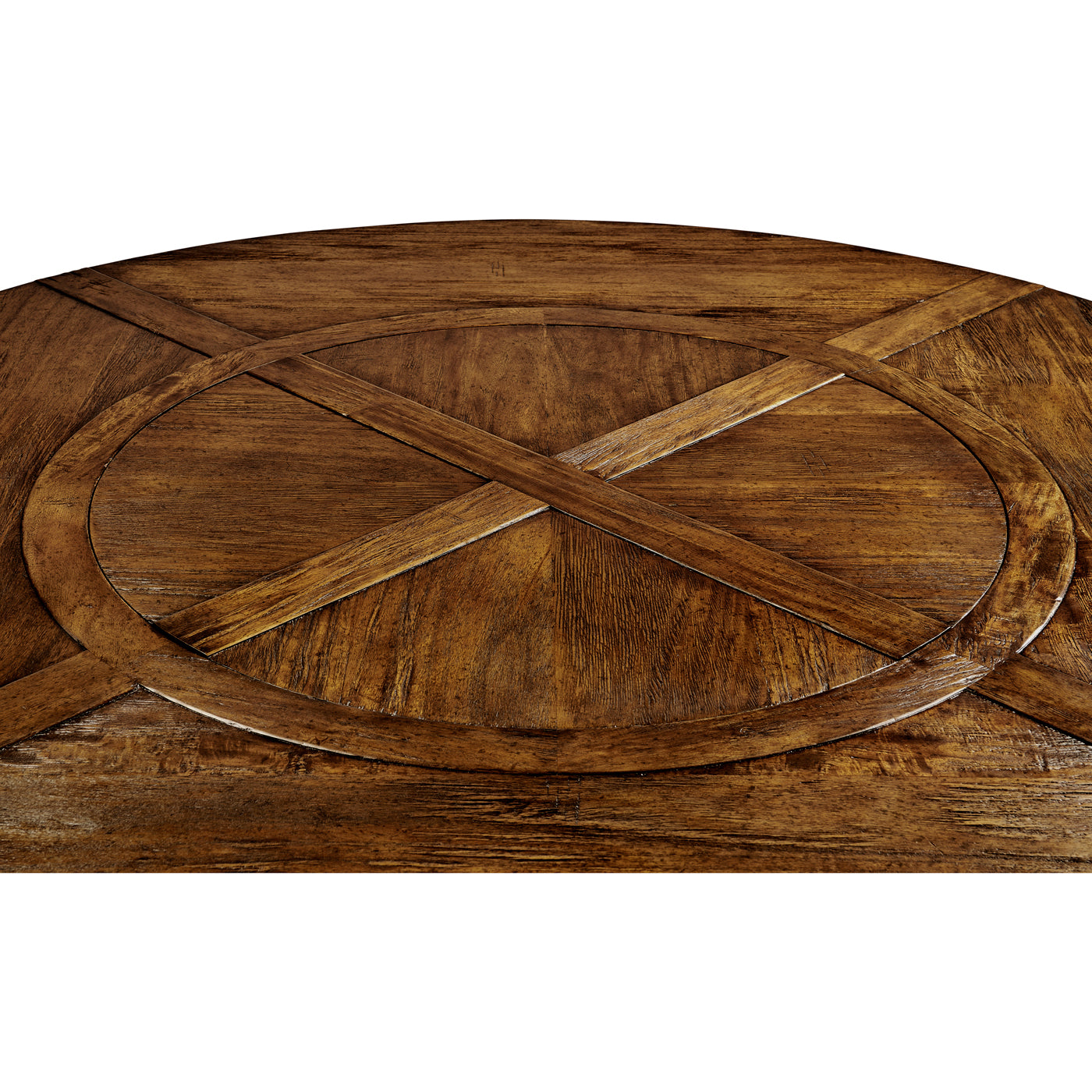 Country Walnut Round Dining Table with Inbuilt Lazy Susan 72"
