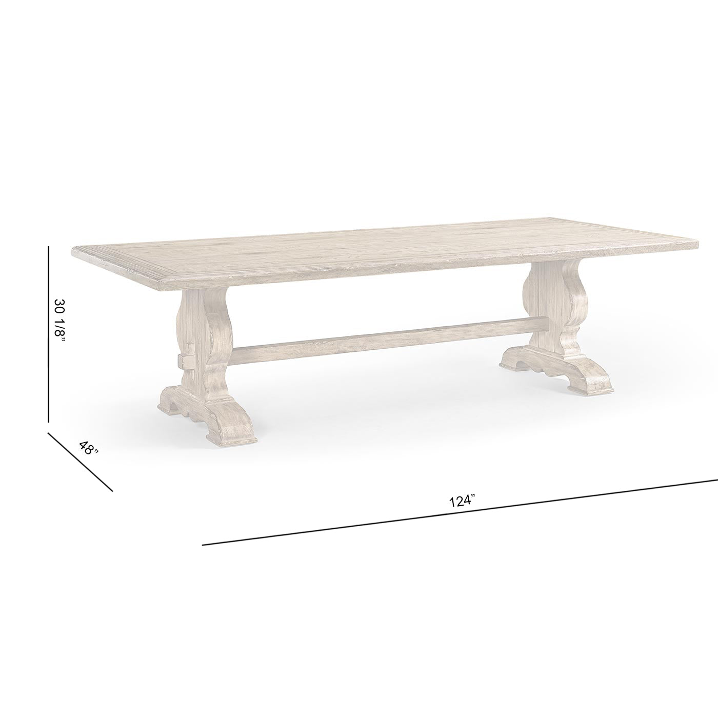Sagehill Rectangular Trestle Table 124"