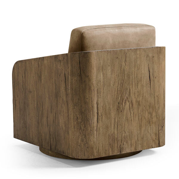 Stone Ridge Leather & Hide Swivel Occasional Chair Light