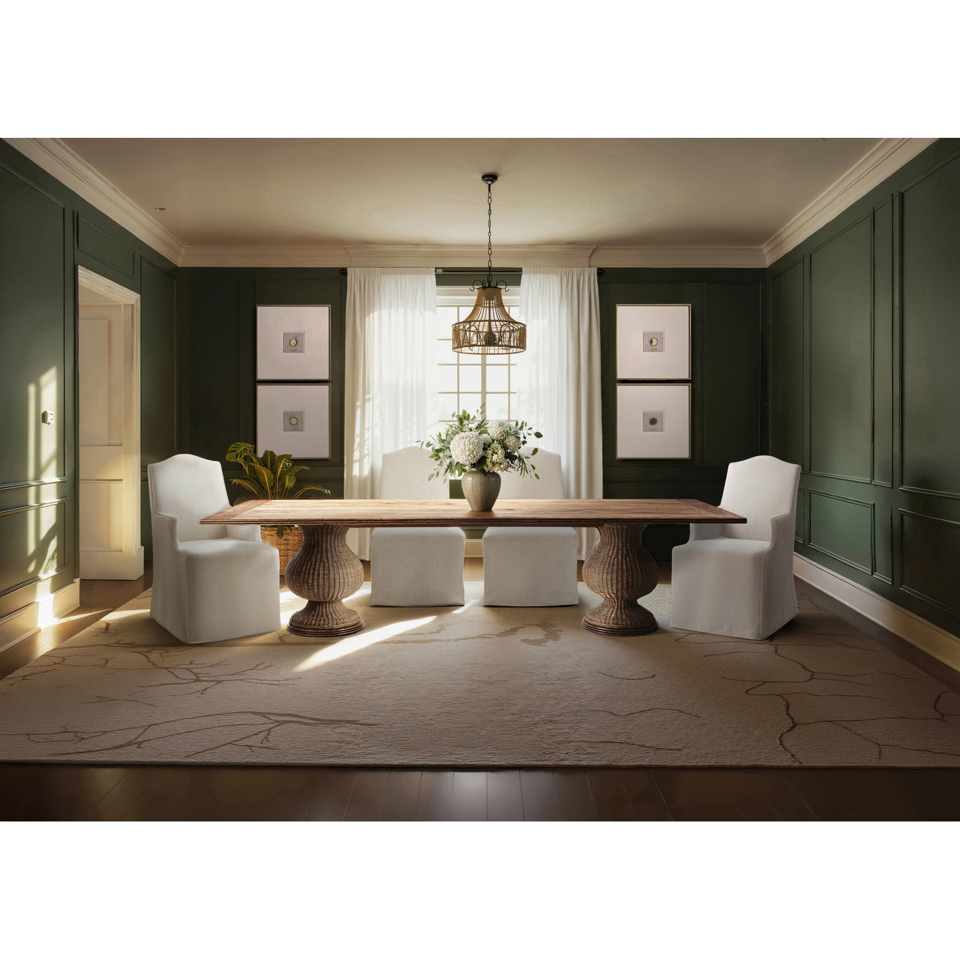 Palm Court Rattan Dining Table 120"