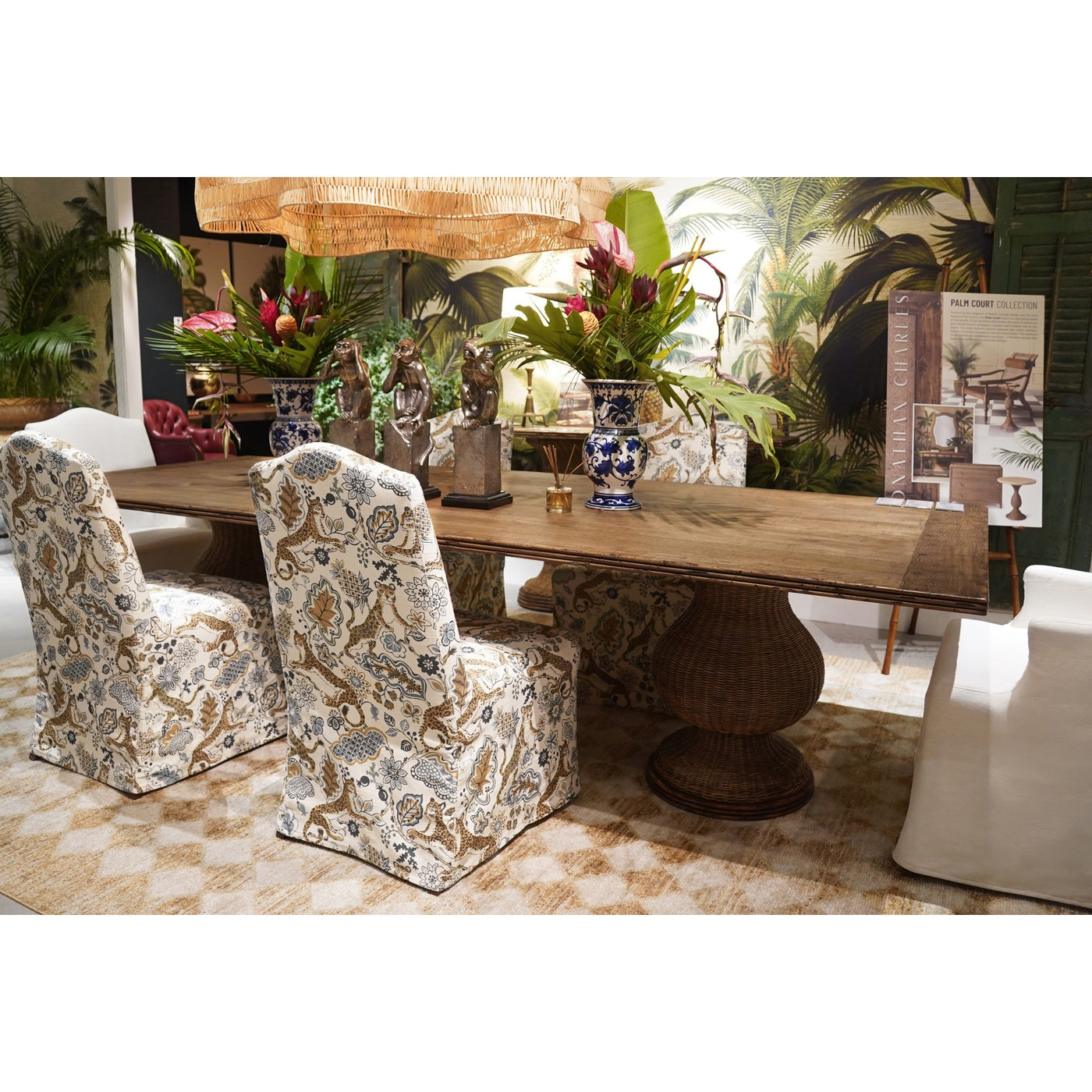 Palm Court Rattan Dining Table 120"
