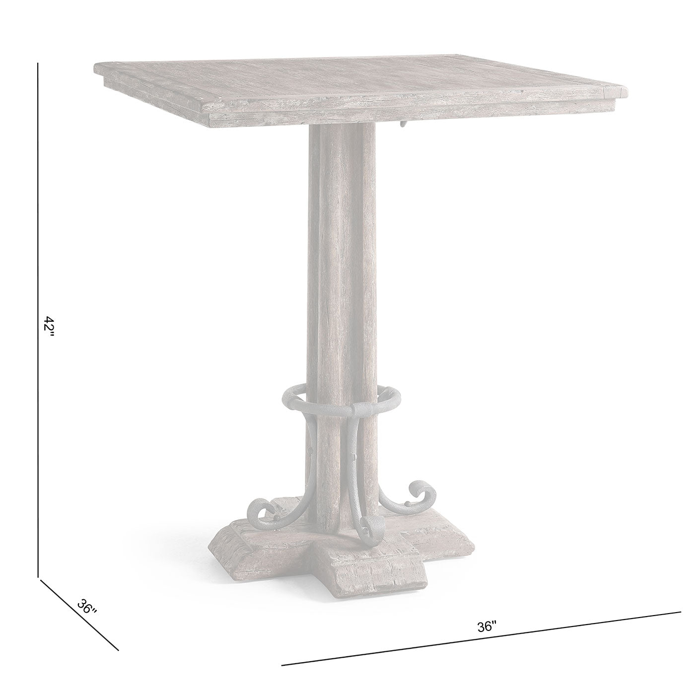 Caldera Oscura Square Bar Table