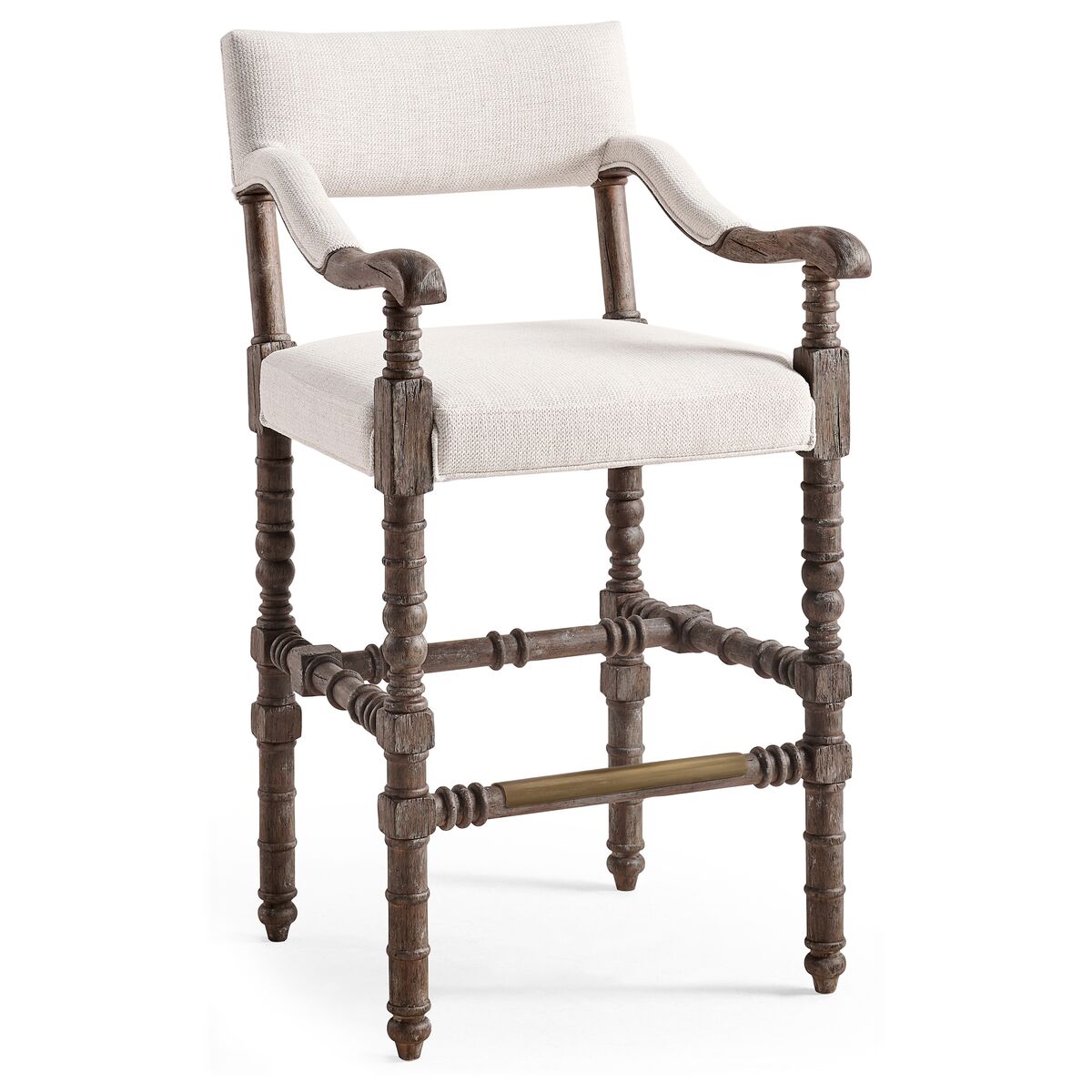 Caldera Oscura Upholstered Arm Chair Bar Stool