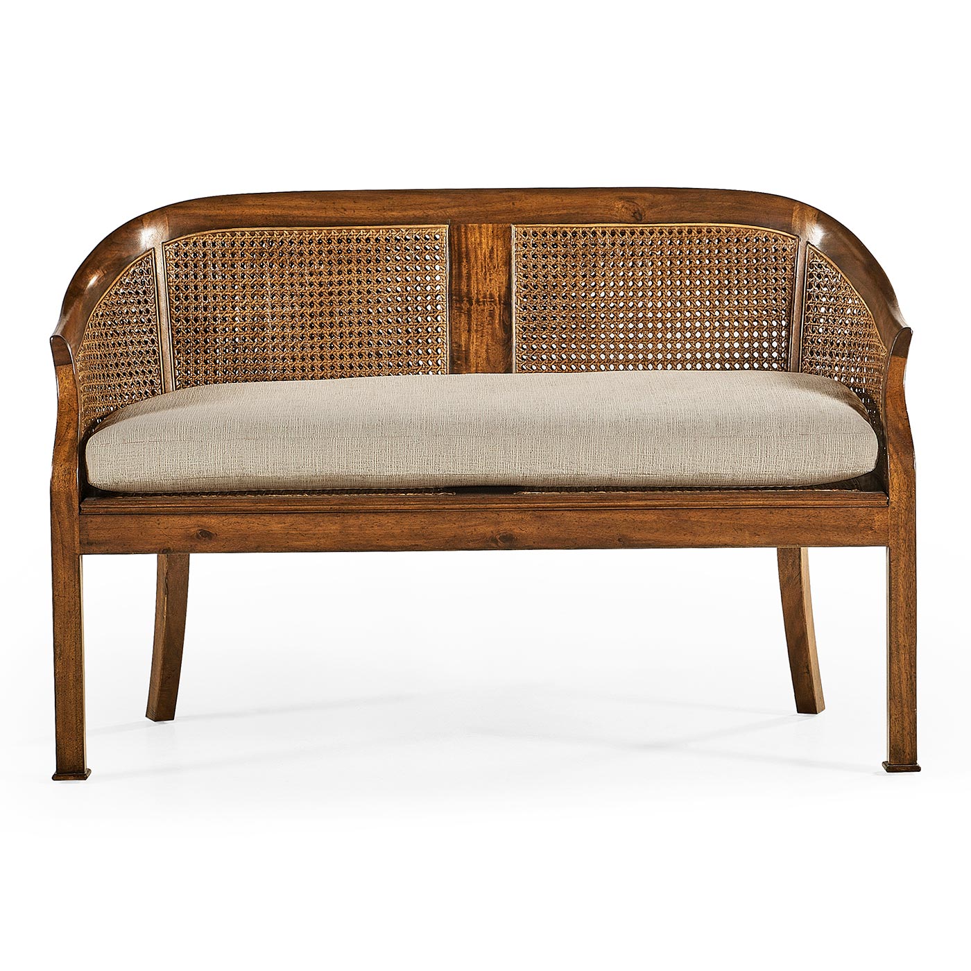 Walnut 2-Seater Salon Settee Cane Back