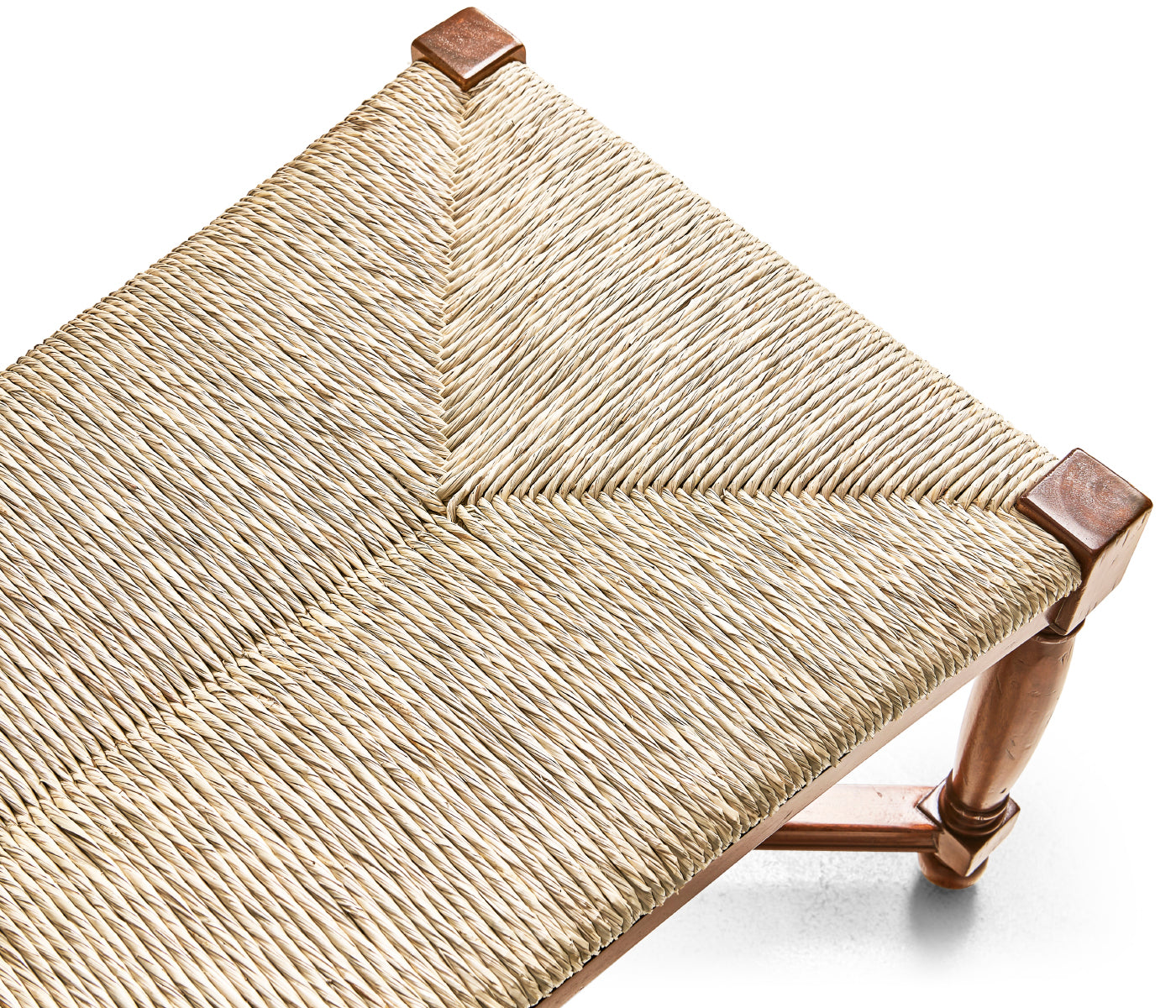 Two Seat Stool with Rushed Seat