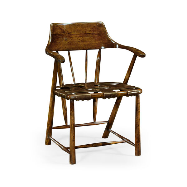 Traditional Walnut Captains Chair