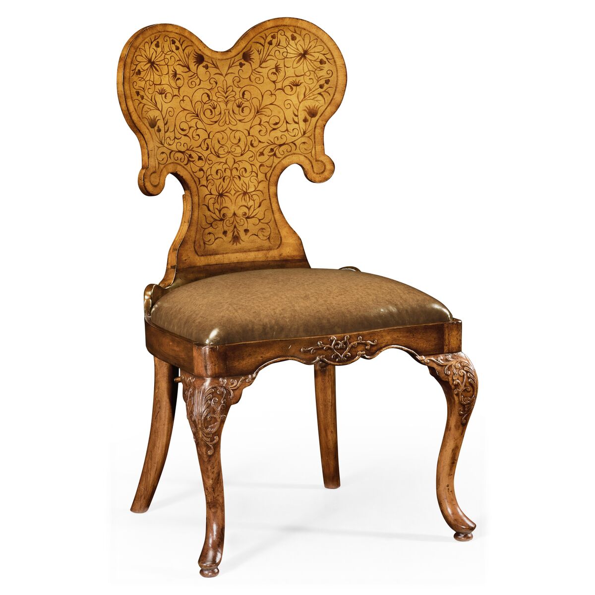 Seaweed Marquetry Side Chair ( 492802-SC-WAL-L002 )