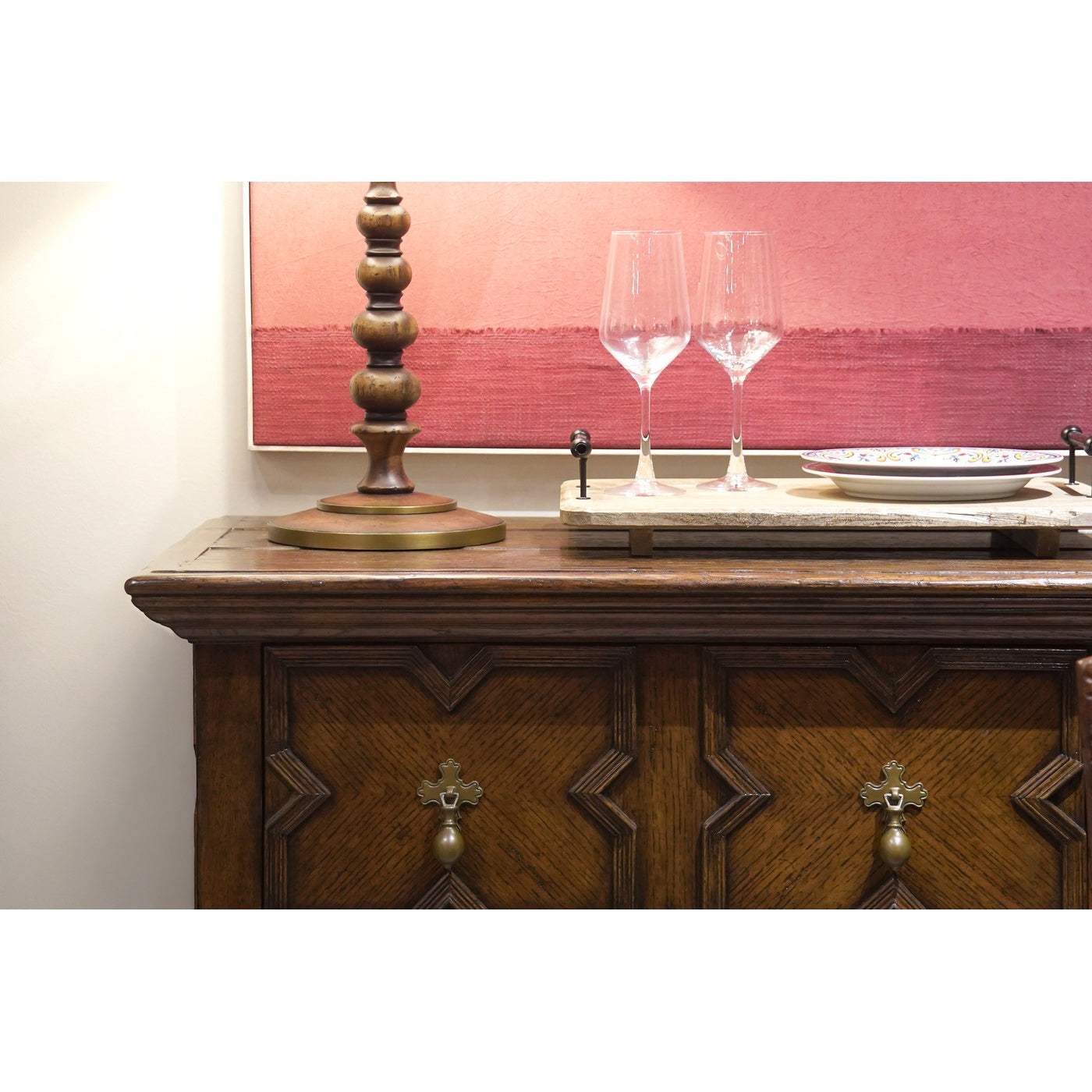 Traditional Tudor Style Dark Oak Buffet