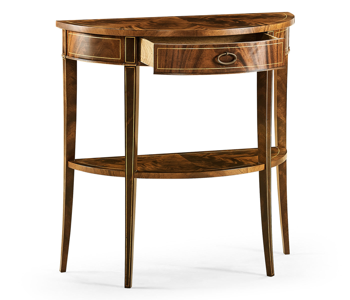 Boxwood stringing demilune console