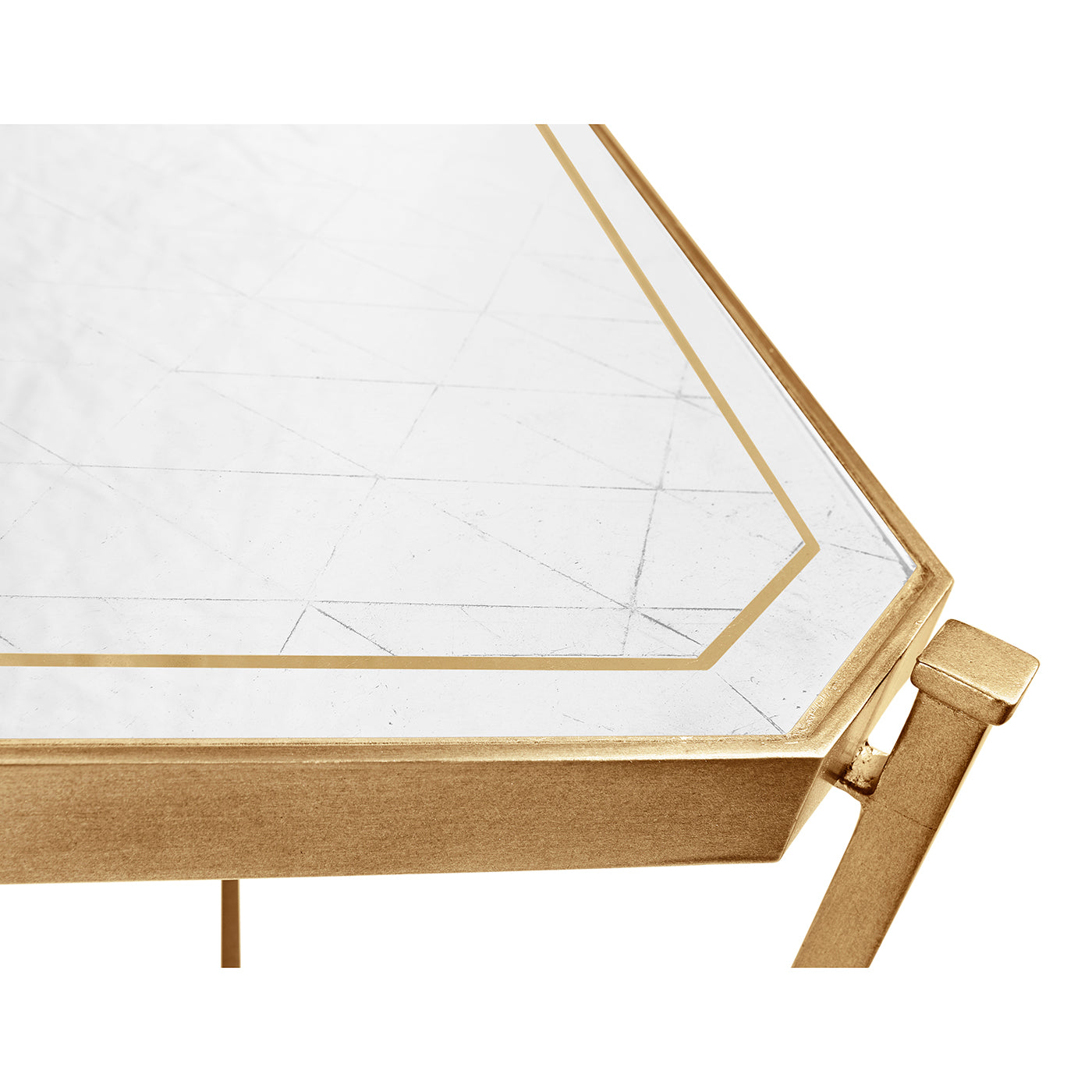 Églomisé & Gilded Iron Rectangular Coffee Table