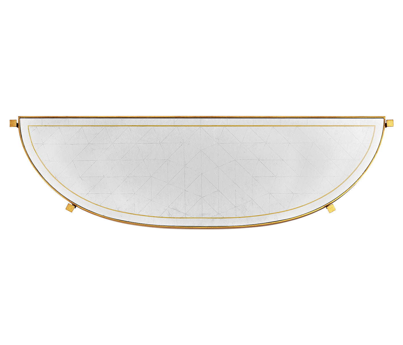Large Églomisé & Gilded Iron Demilune Console